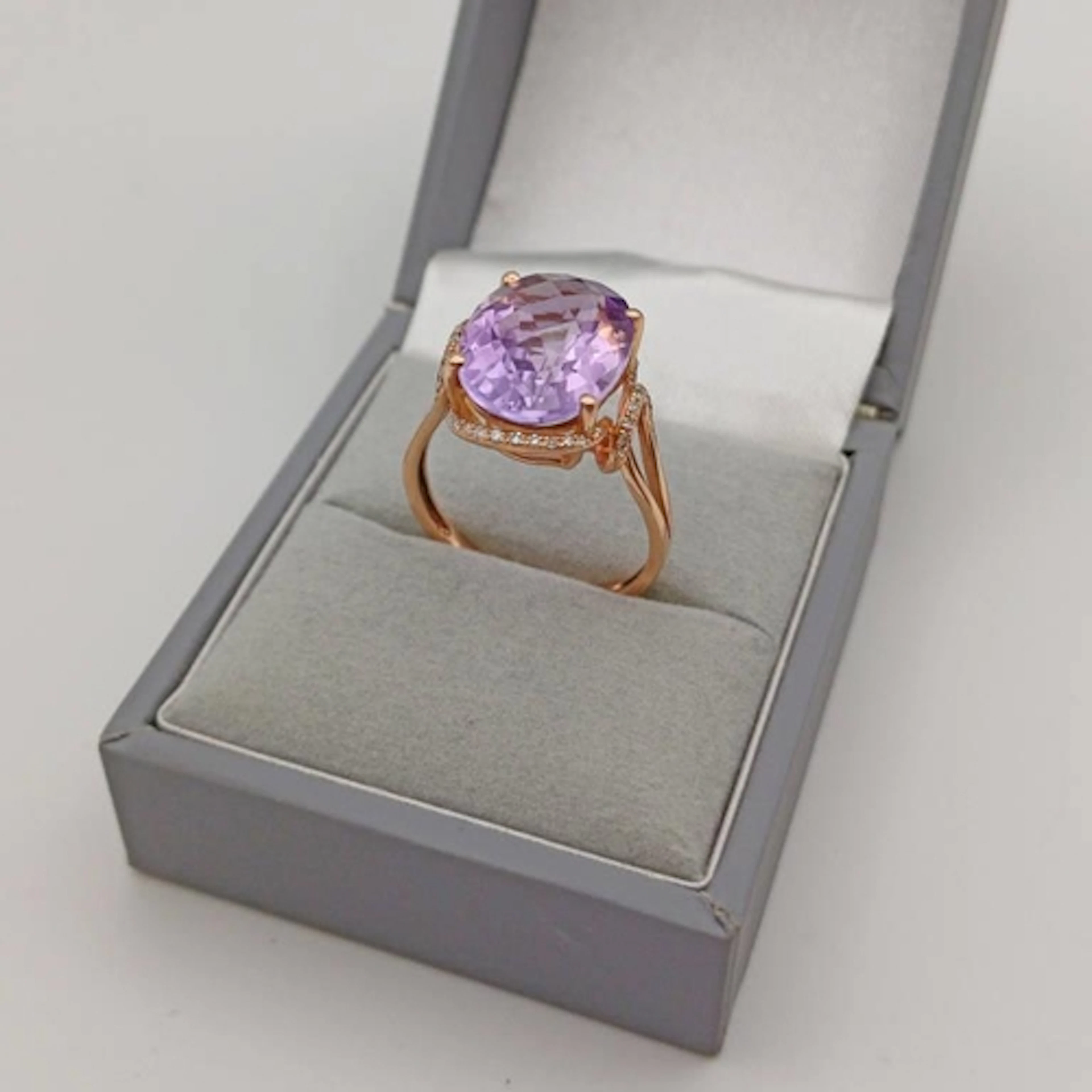 ROSE GOLD AMETHYST & DIAMOND DRESS RING RETAILED BY RH MACY ...