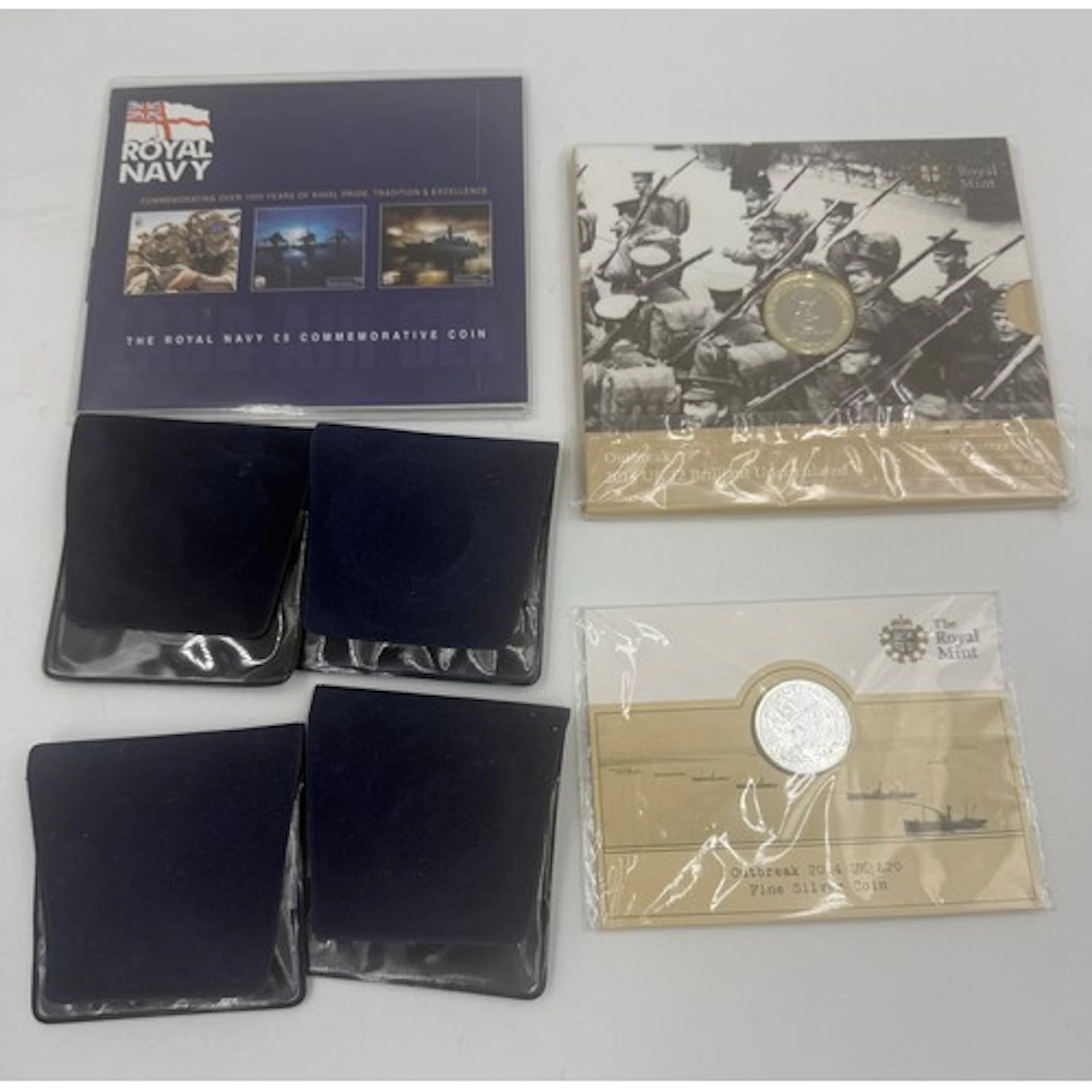 Coins to include Royal Mint Outbreak 2014 UK £20 Fine Silver...