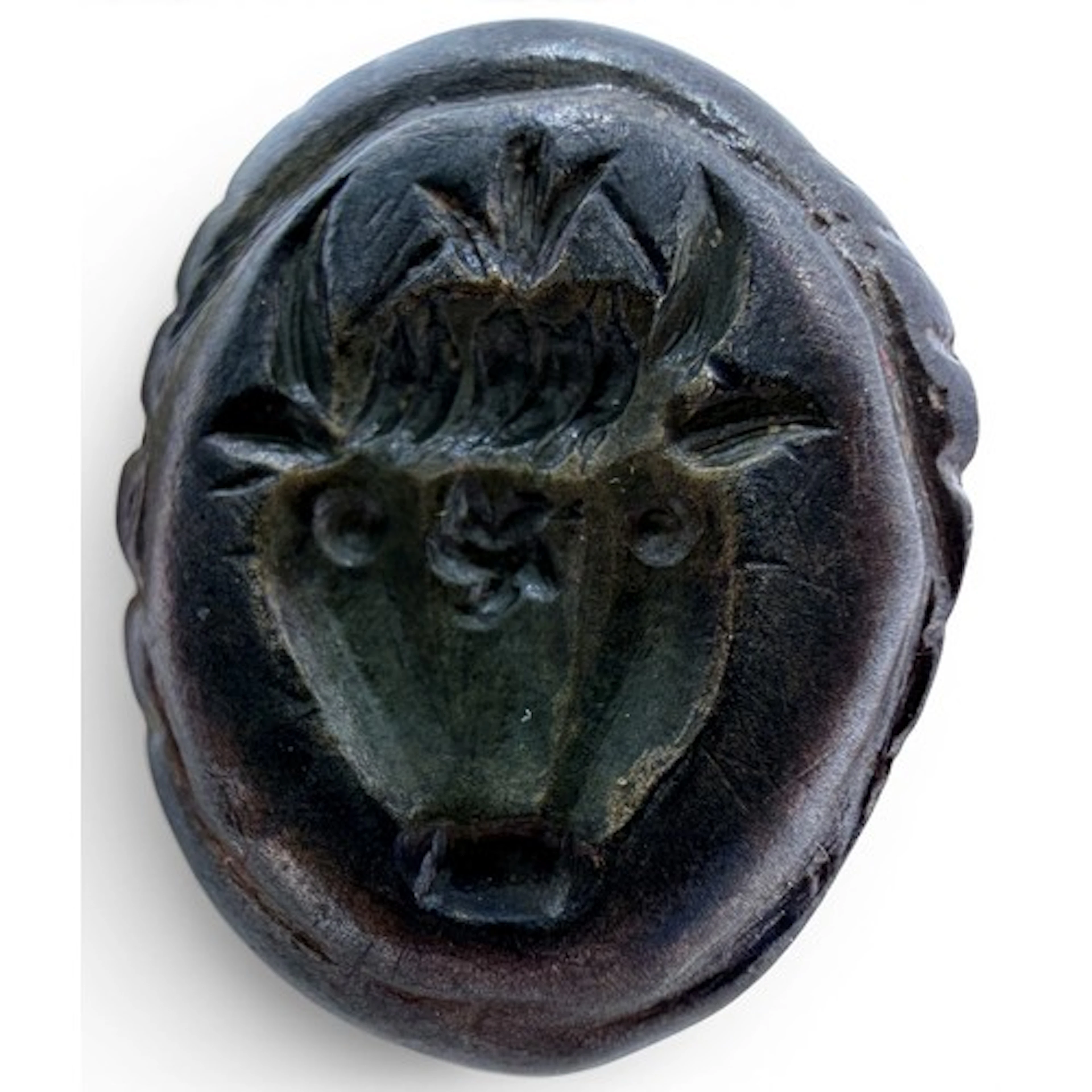 A Roman signet ring with an ellipsoid bezel engraved in inta...