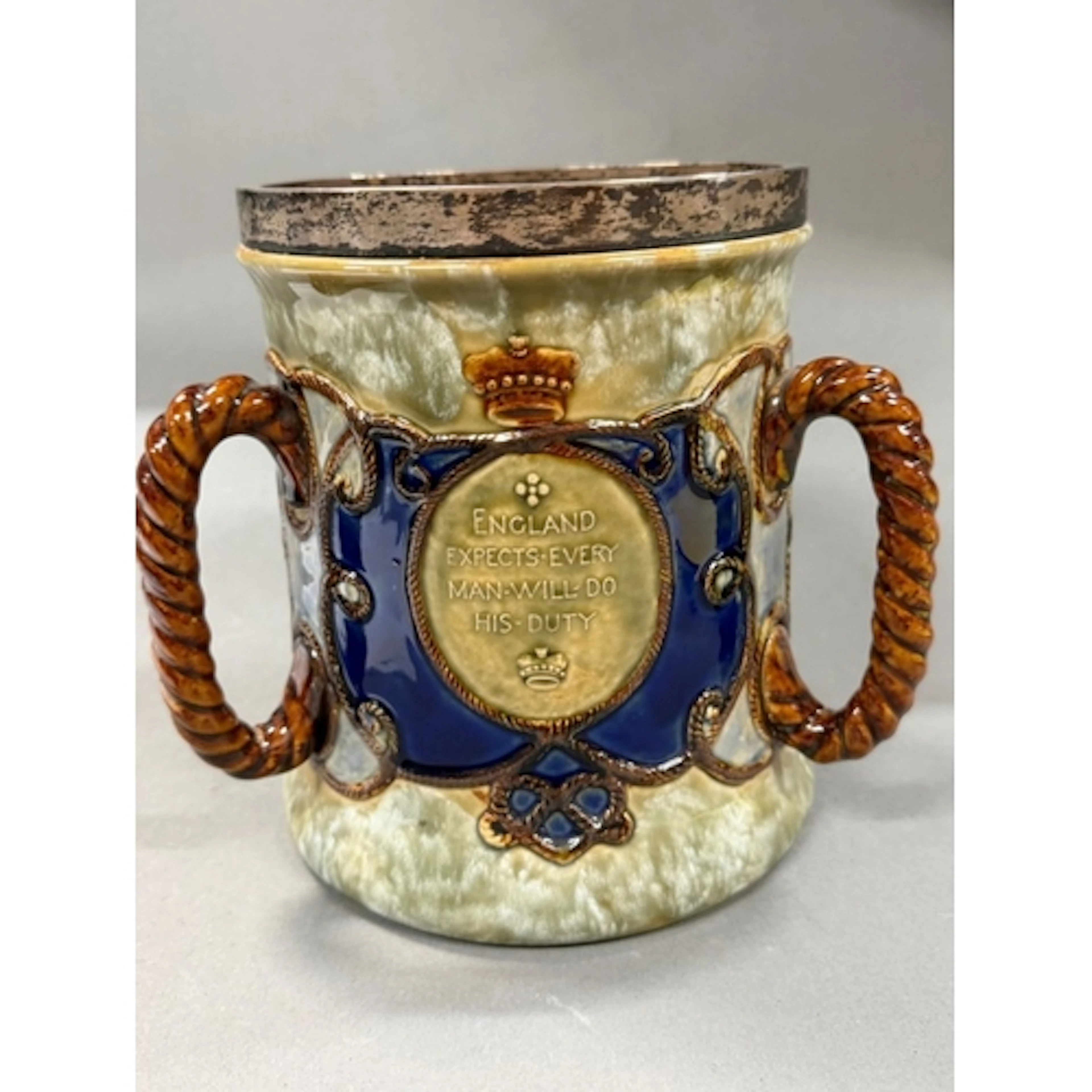 A 1905 Royal Doulton Lord Nelson commemorative tryg (loving ...