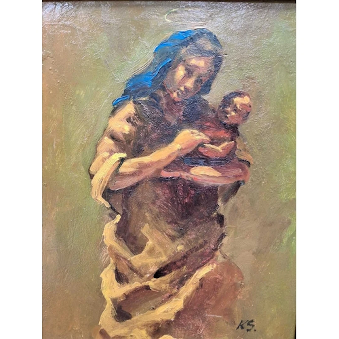 Y KEVIN SINNOTT (BRITISH 1947-2016) MADONNA AND CHILD, a rel...