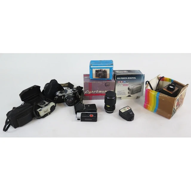 Vintage Camera Job Lot including Pentax, Kodak, etc.