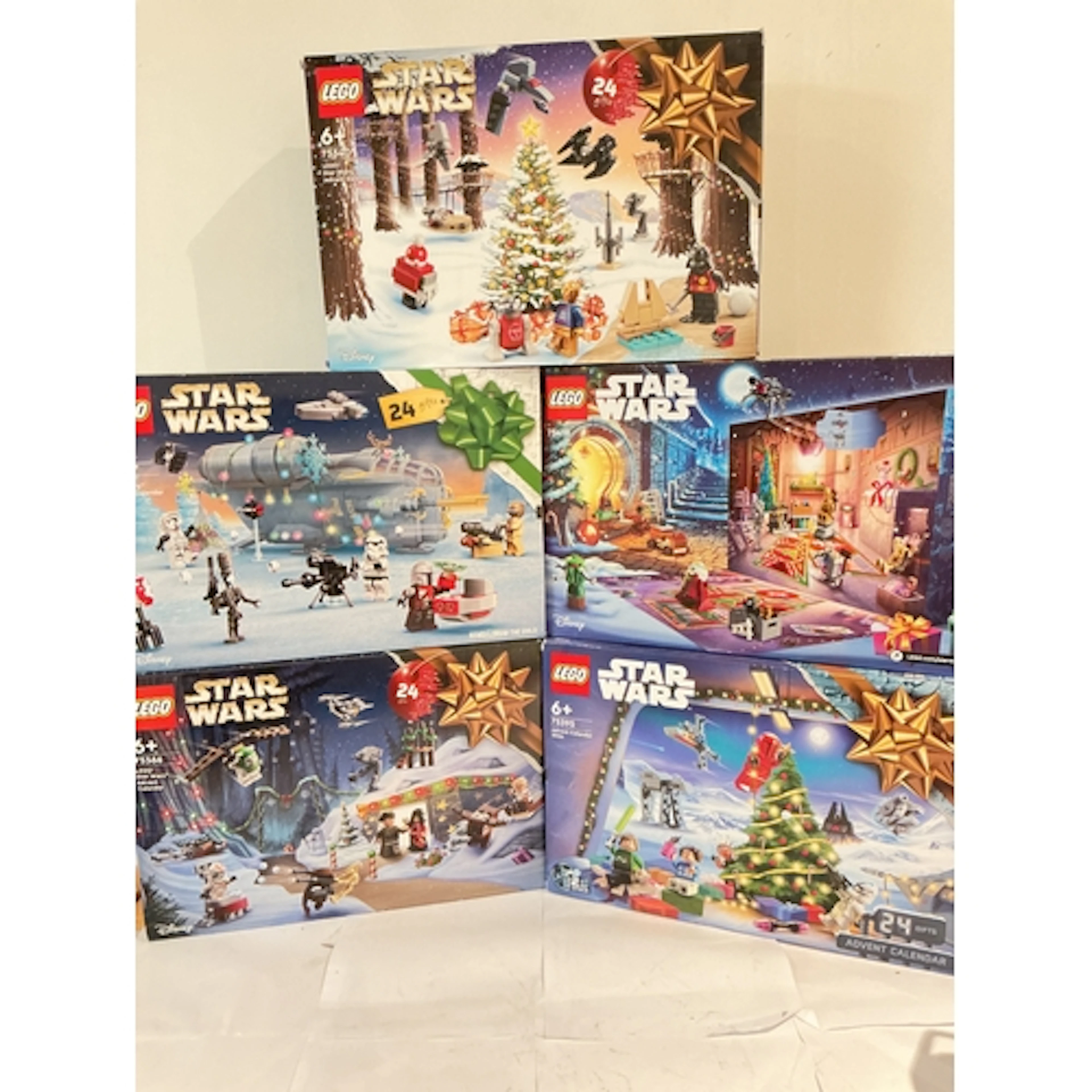 5 Boxed Lego Star Wars Advent Calendars. (5)