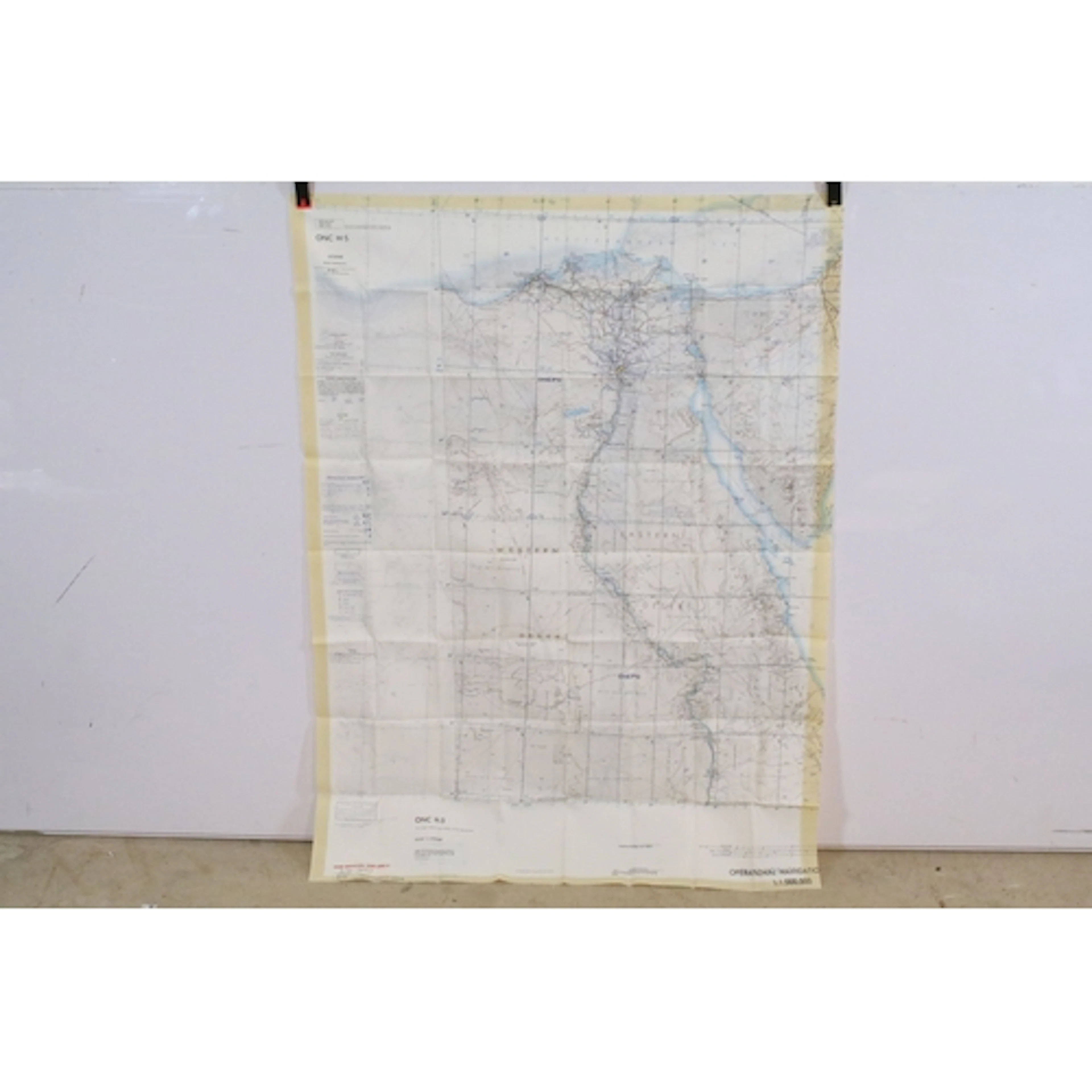 Royal Air Force / RAF silk escape map of Israel, Gaza, Jorda...
