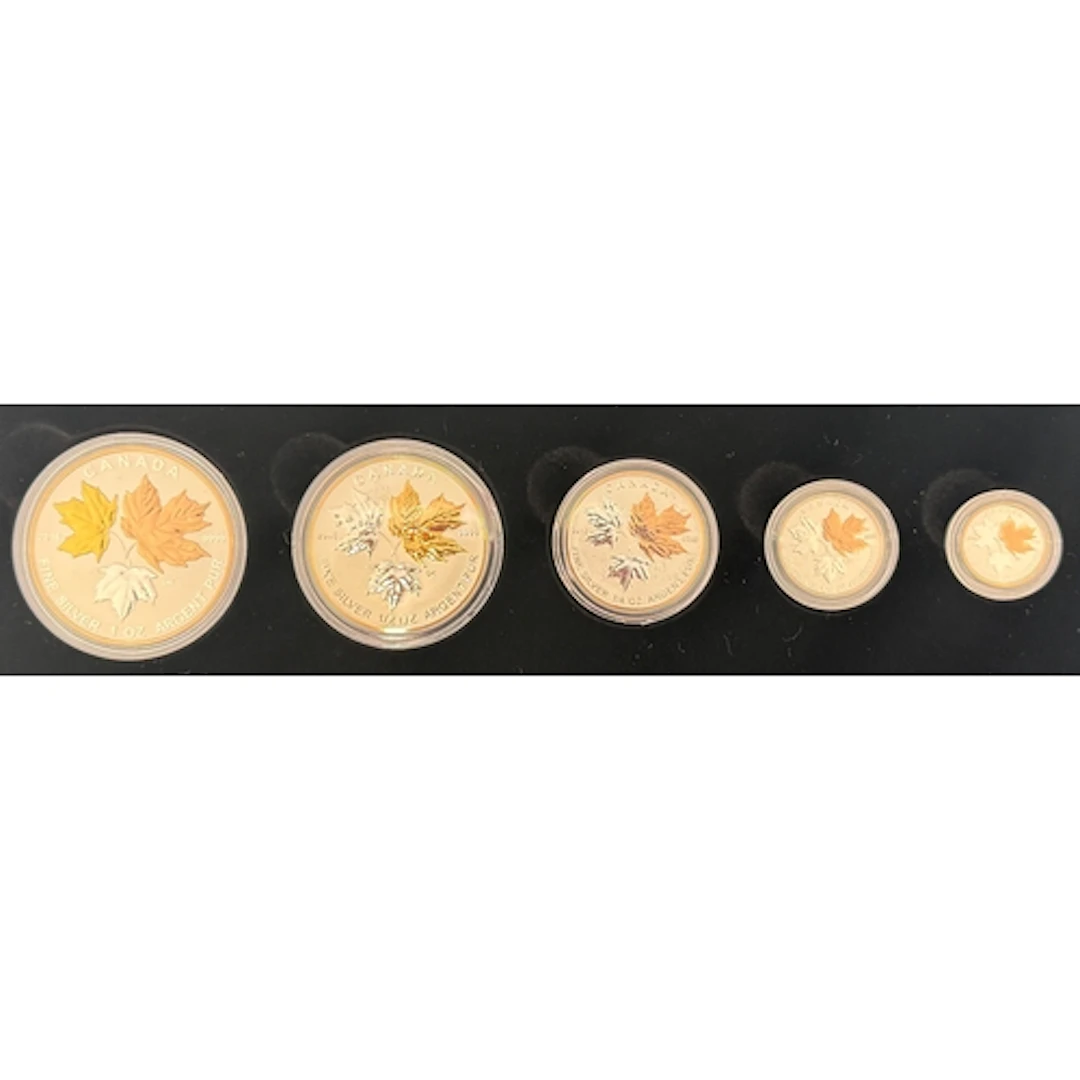 2016 Canada Silver Maple Leaf Fractional Five-Coin Set, Long...