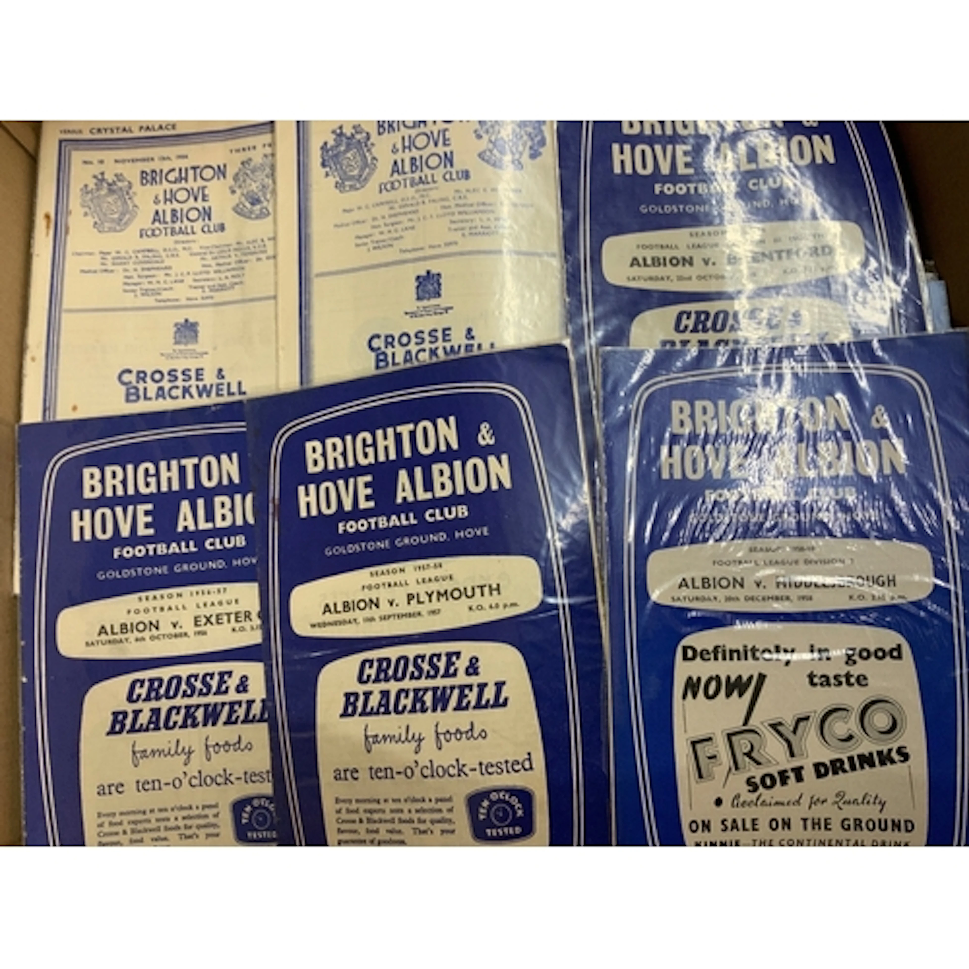 Brighton Home Football Programmes: Large quantity with at le...