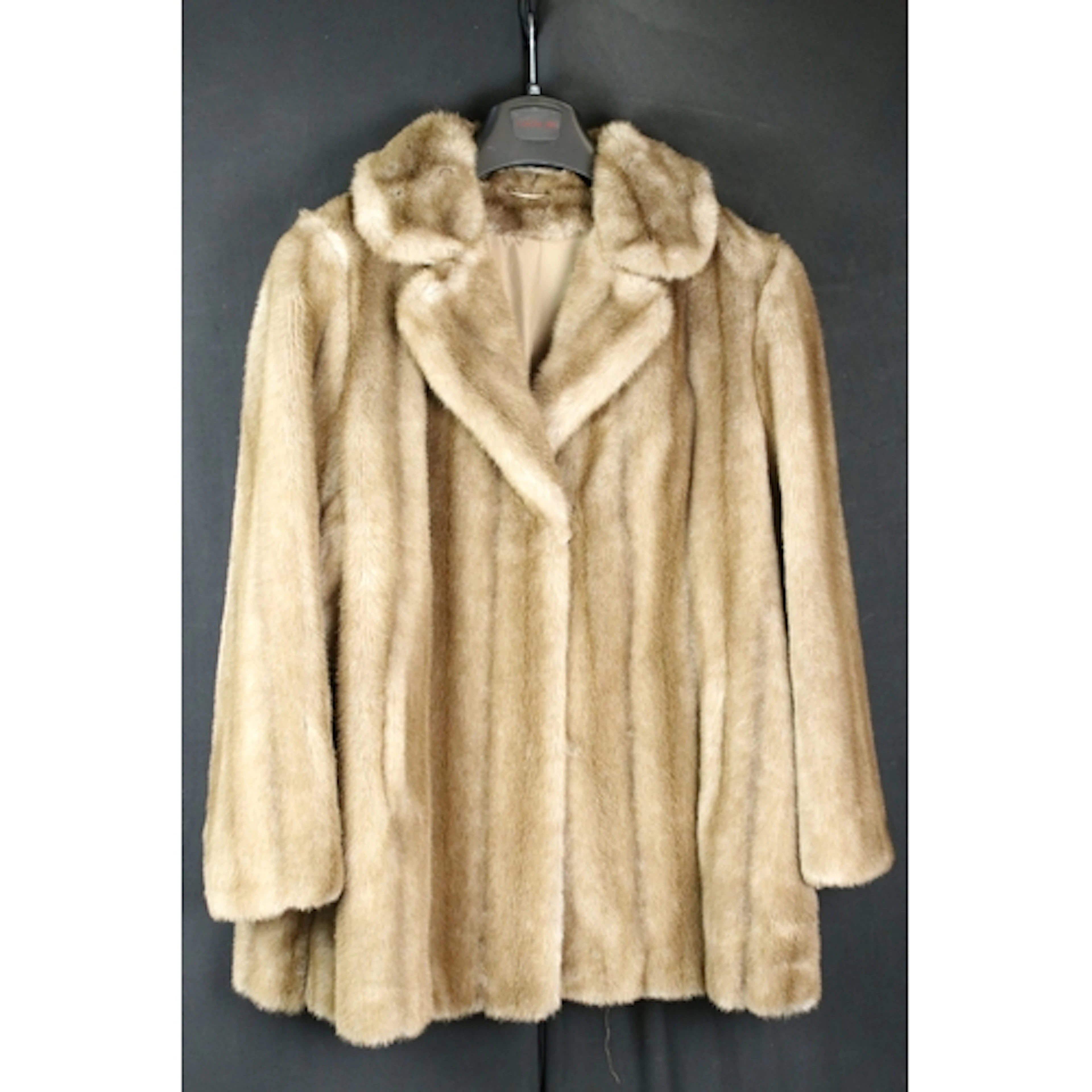 St. Michael faux fur coat having two inner hook and loop fas...