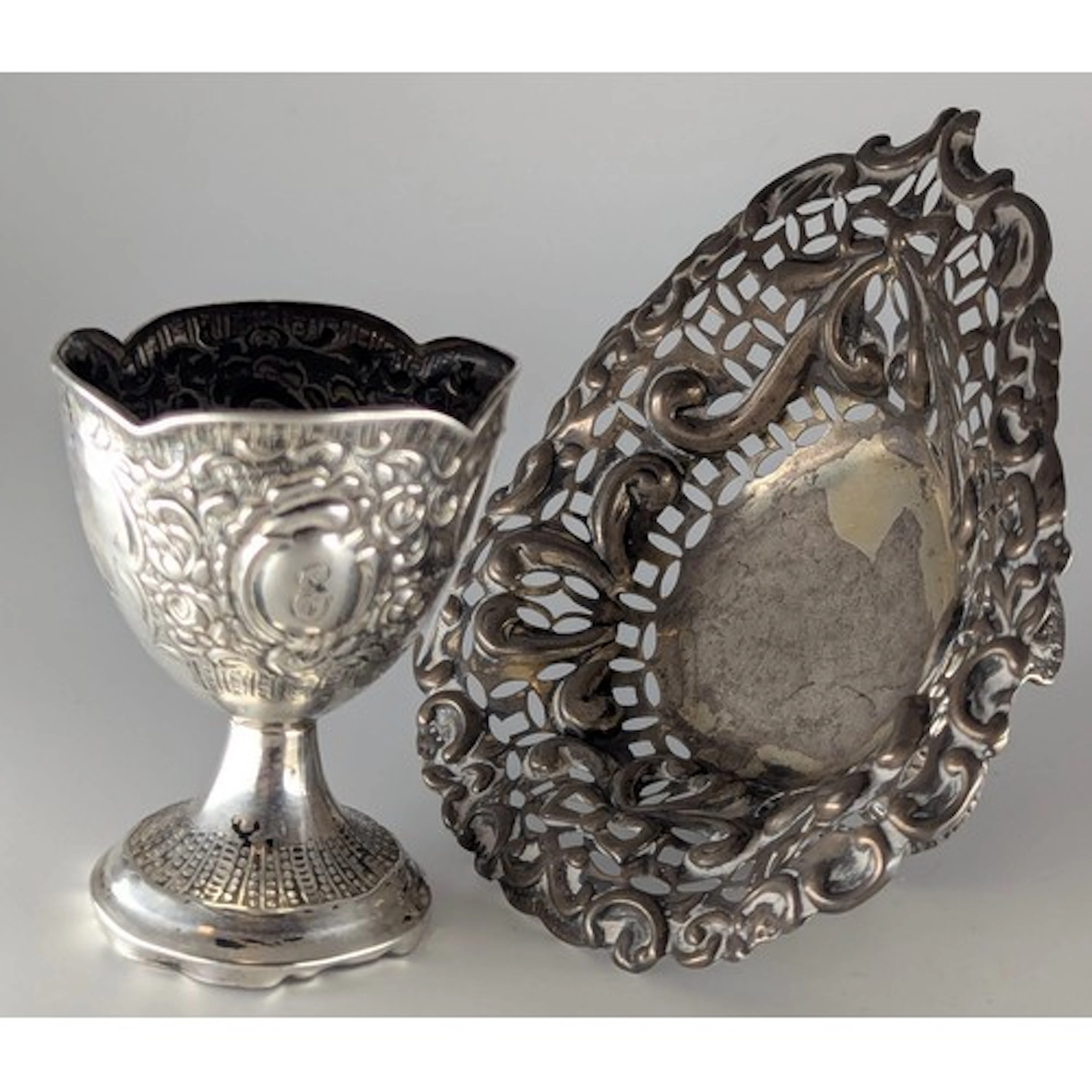 A Victorian silver heart shaped bonbon dish, pierced rim, Jo...