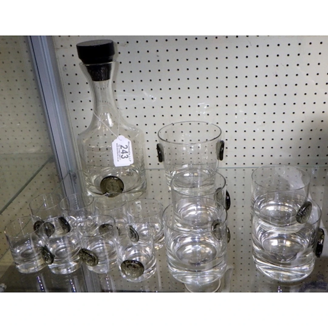 A group of Rosenthal Winblad decanter, shot and tumbler glas...