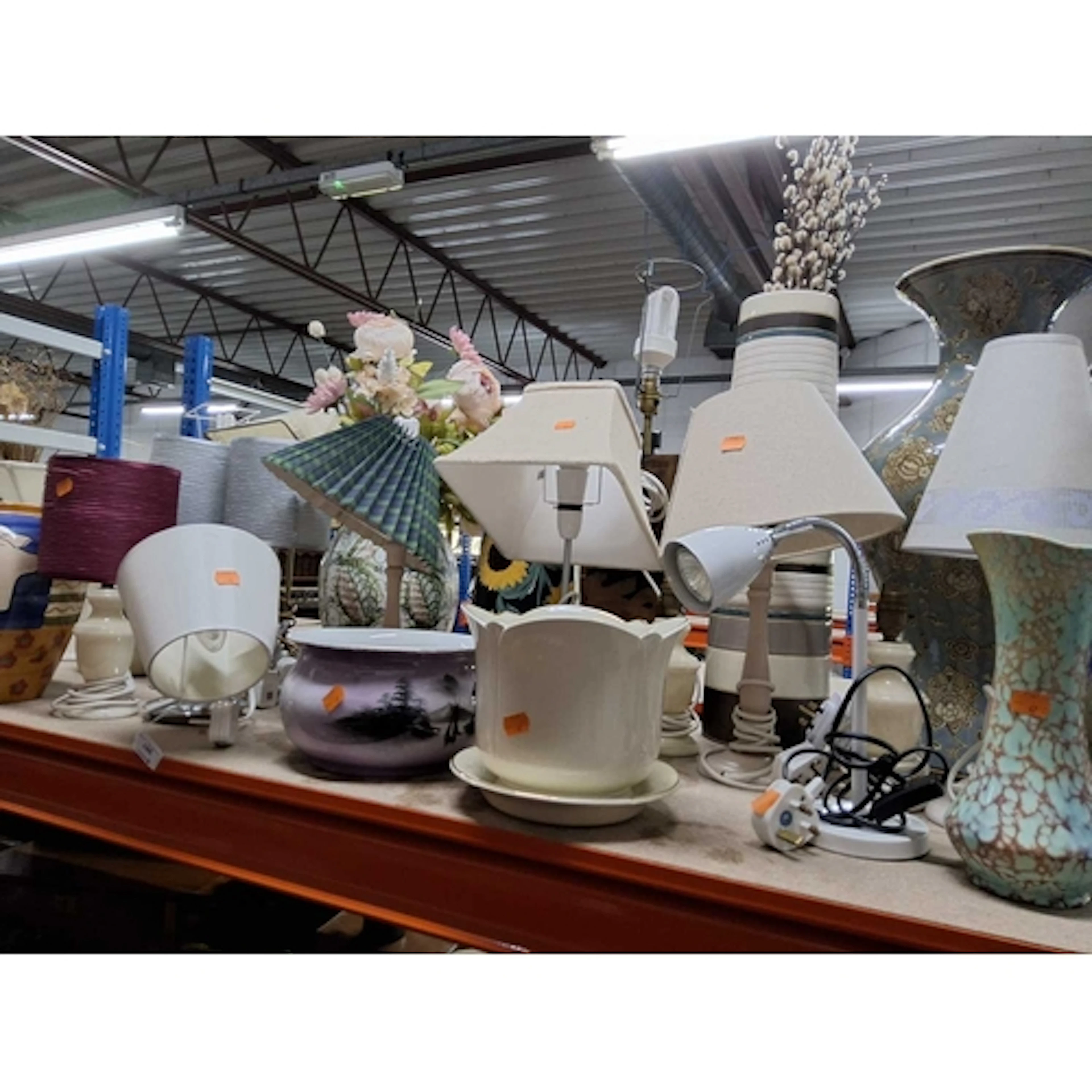A GROUP OF MAINLY TABLE LAMPS AND VASES to include a trio of...