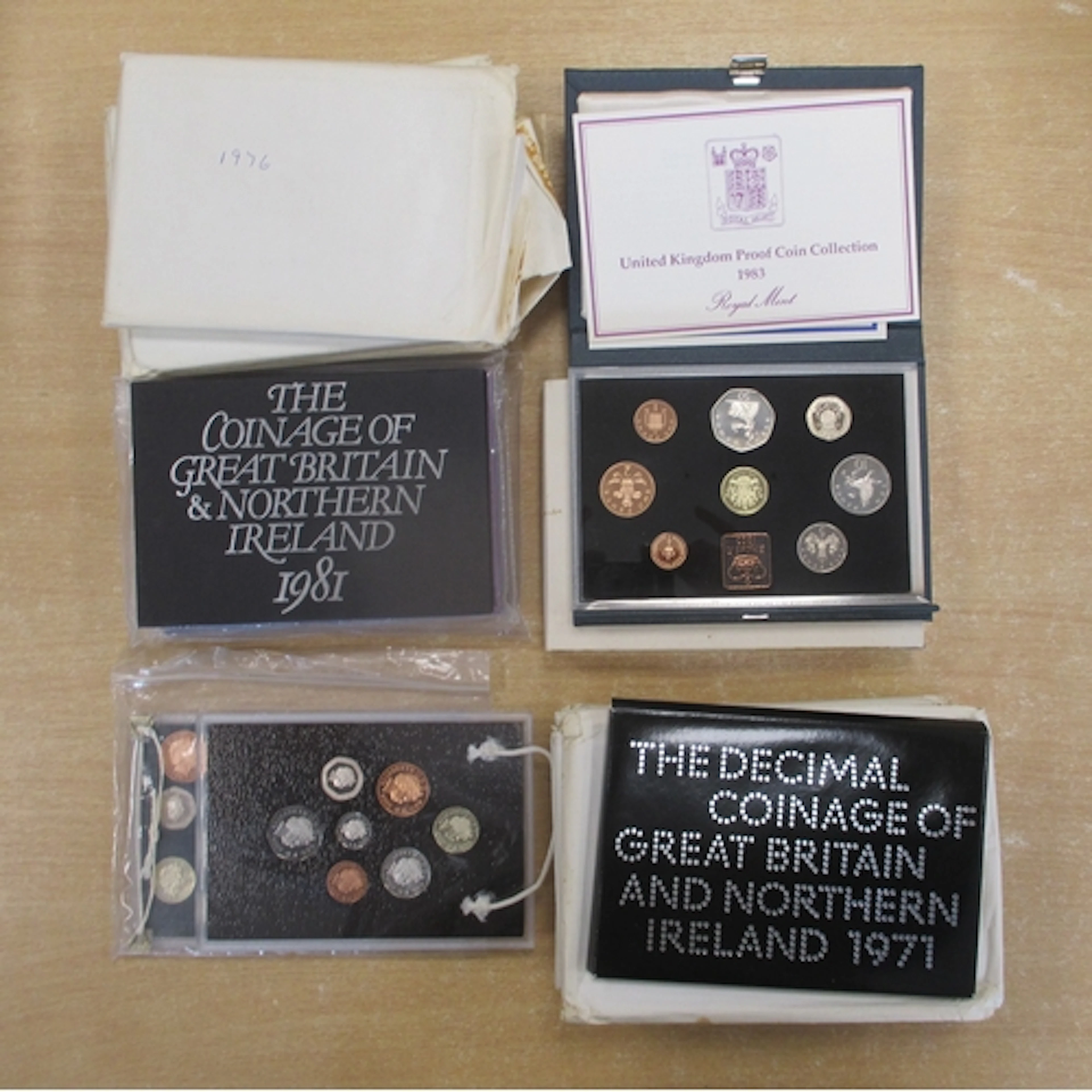 Collection includes year proof sets from 1971 (7), 1972, 197...