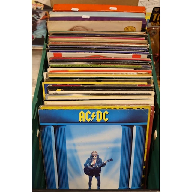 Crate containing a quantity of mixed vinyl records to includ...