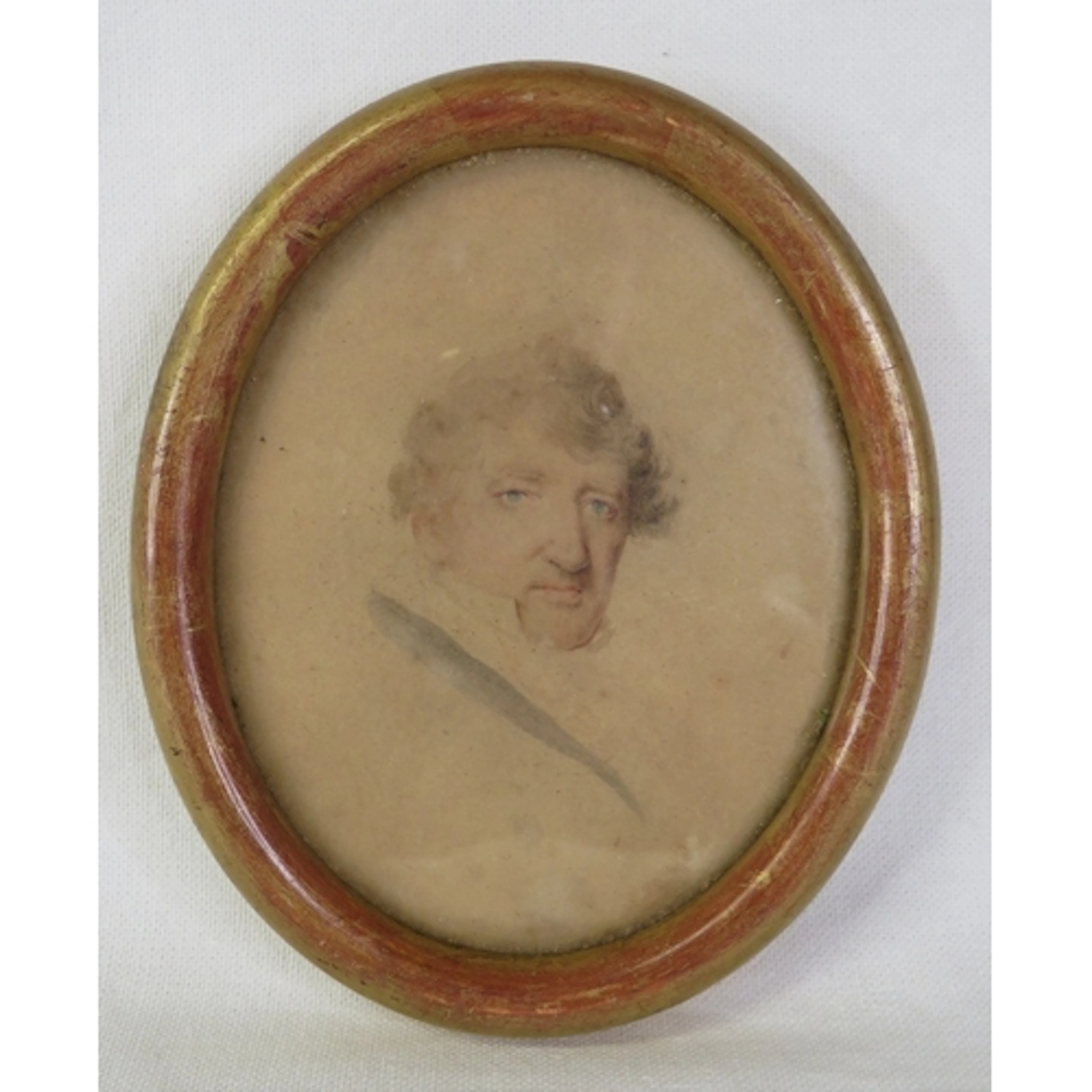Oval F/g Miniature Watercolour on Paper, portrait of a man, ...