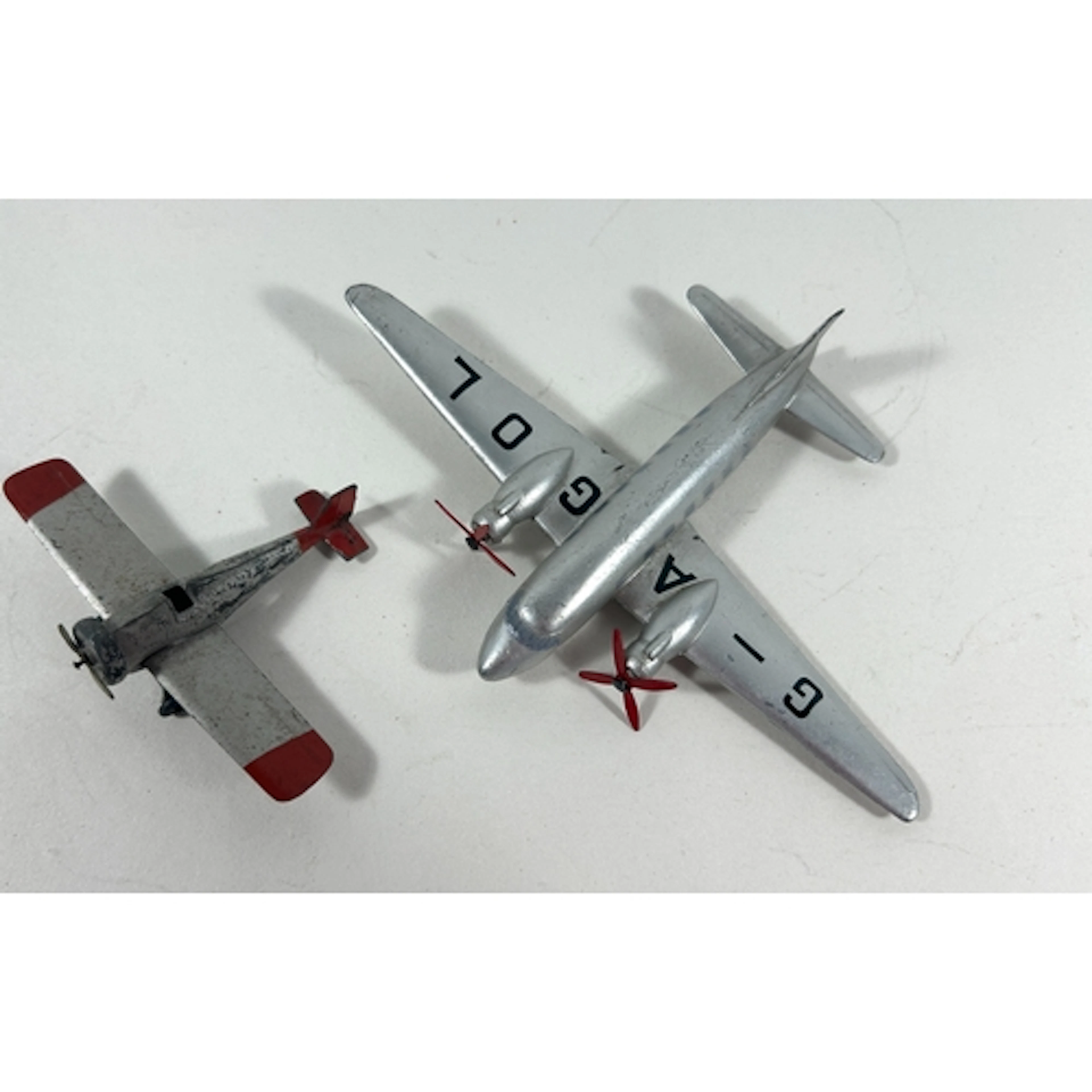2 Dinky Toys. A Pre WW2 Low-Wing Monoplane No.60D. (1934-193...