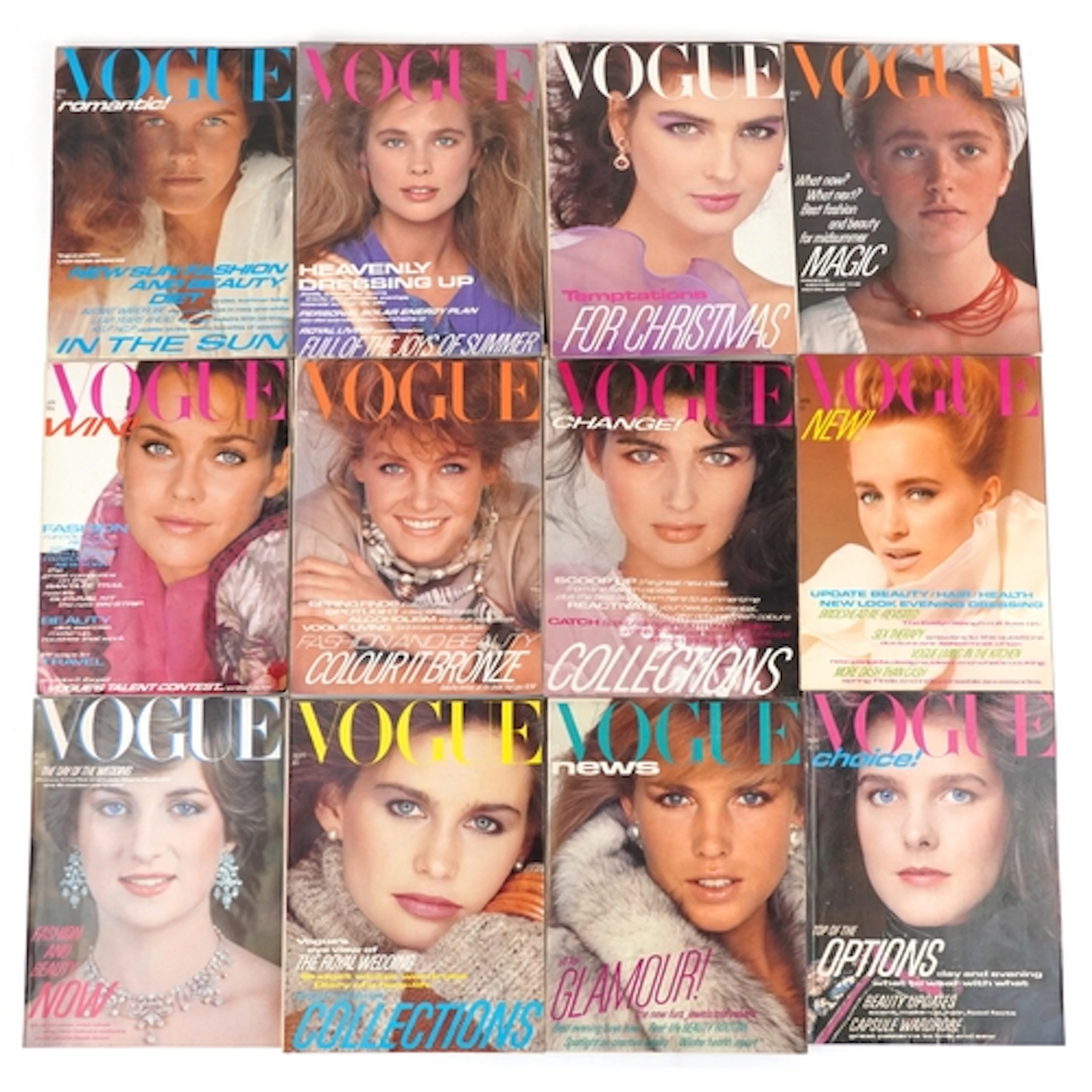 Vogue magazines, a complete run of the year 1981.