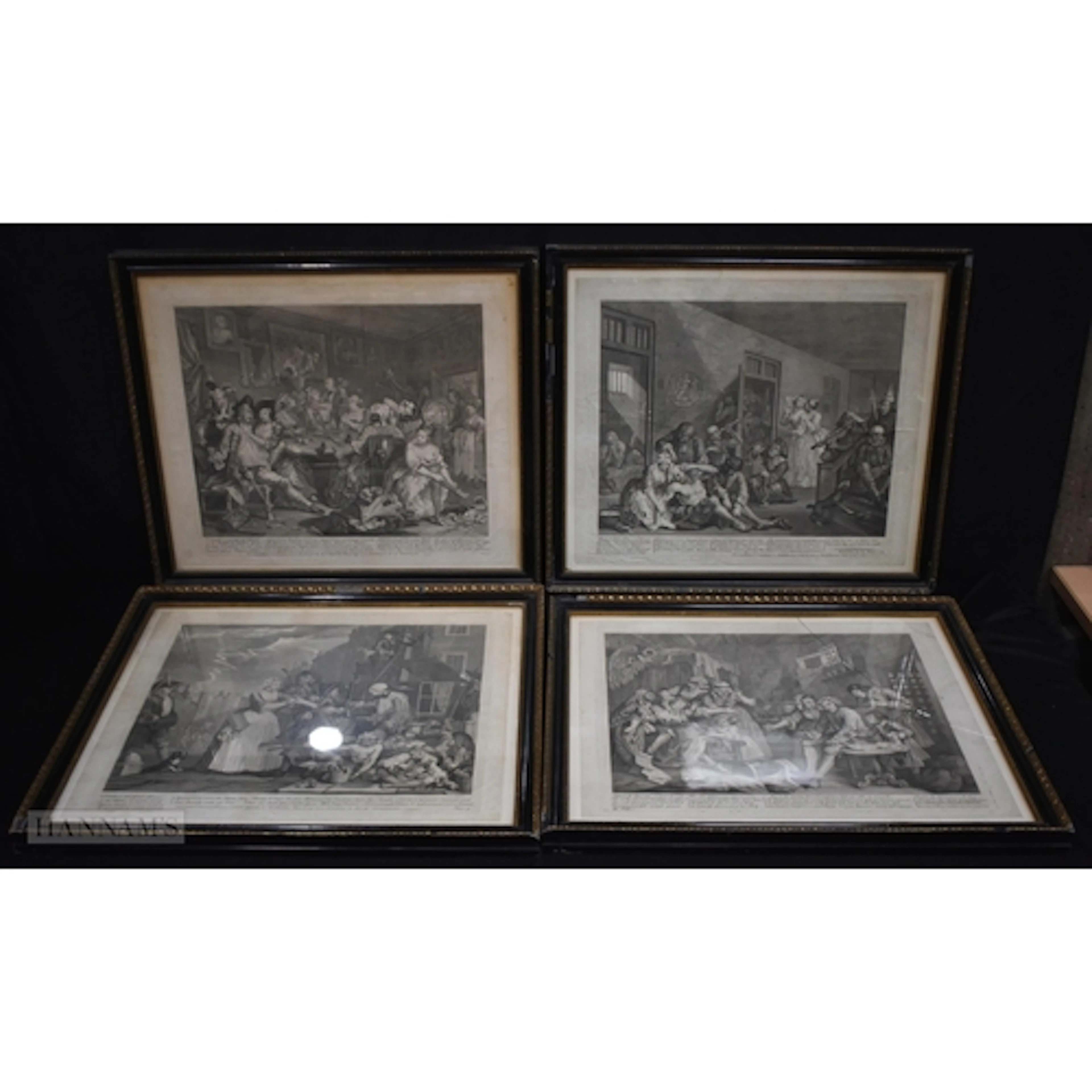 A collection of framed 18th Century engravings from A Rakes ...