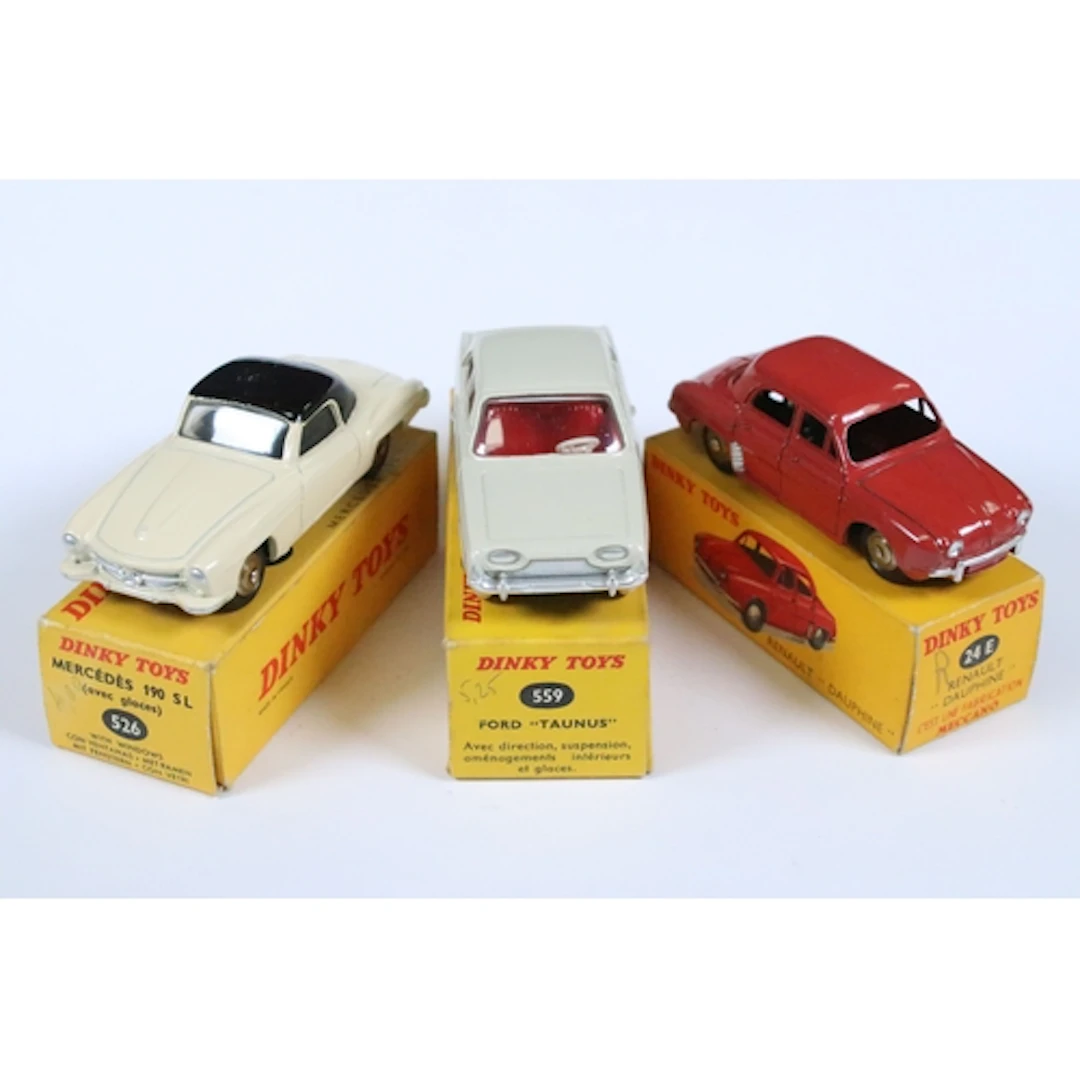 Three boxed French Dinky diecast models to include 526 Merce...
