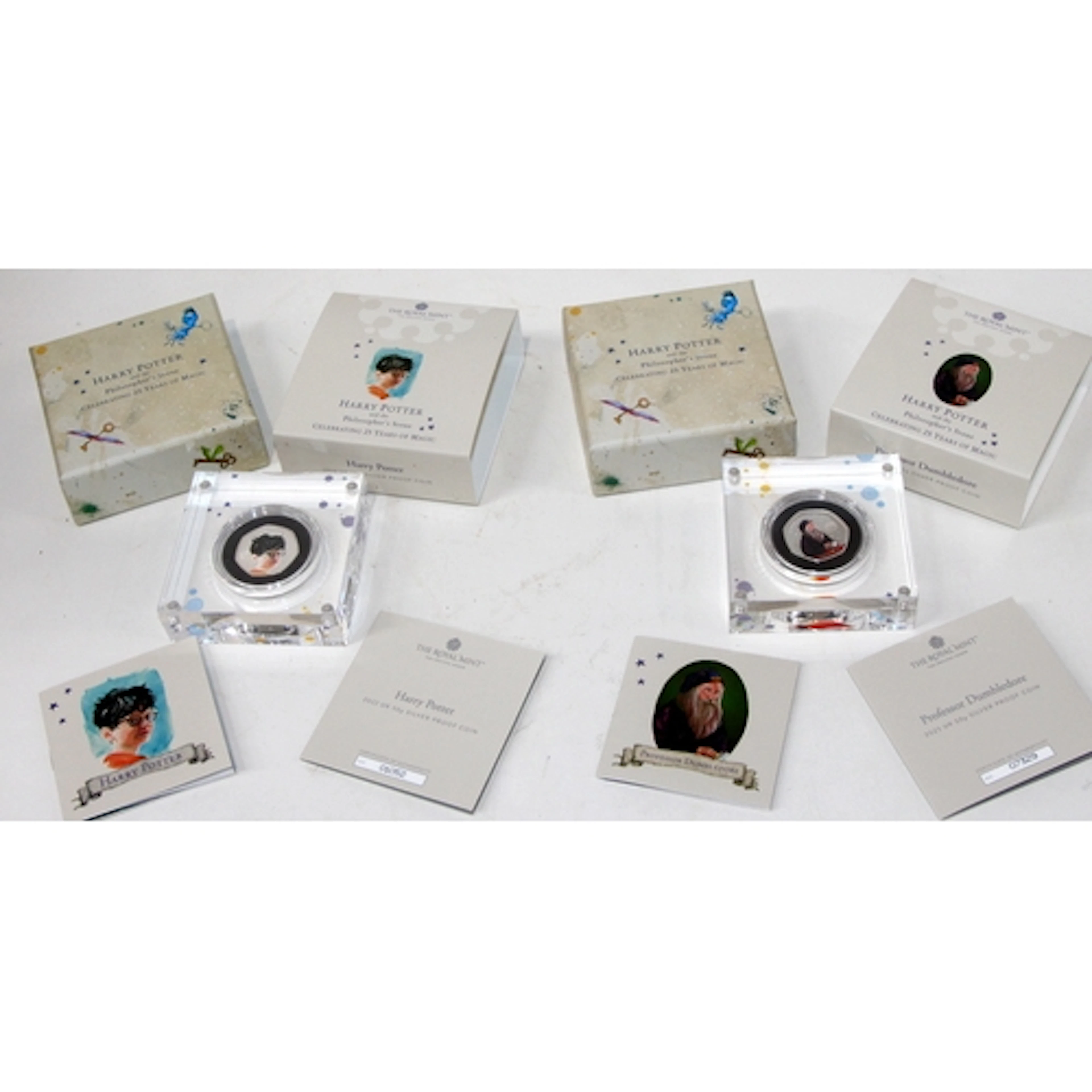 Royal Mint sterling silver proof struck 50 pence pieces: Har...