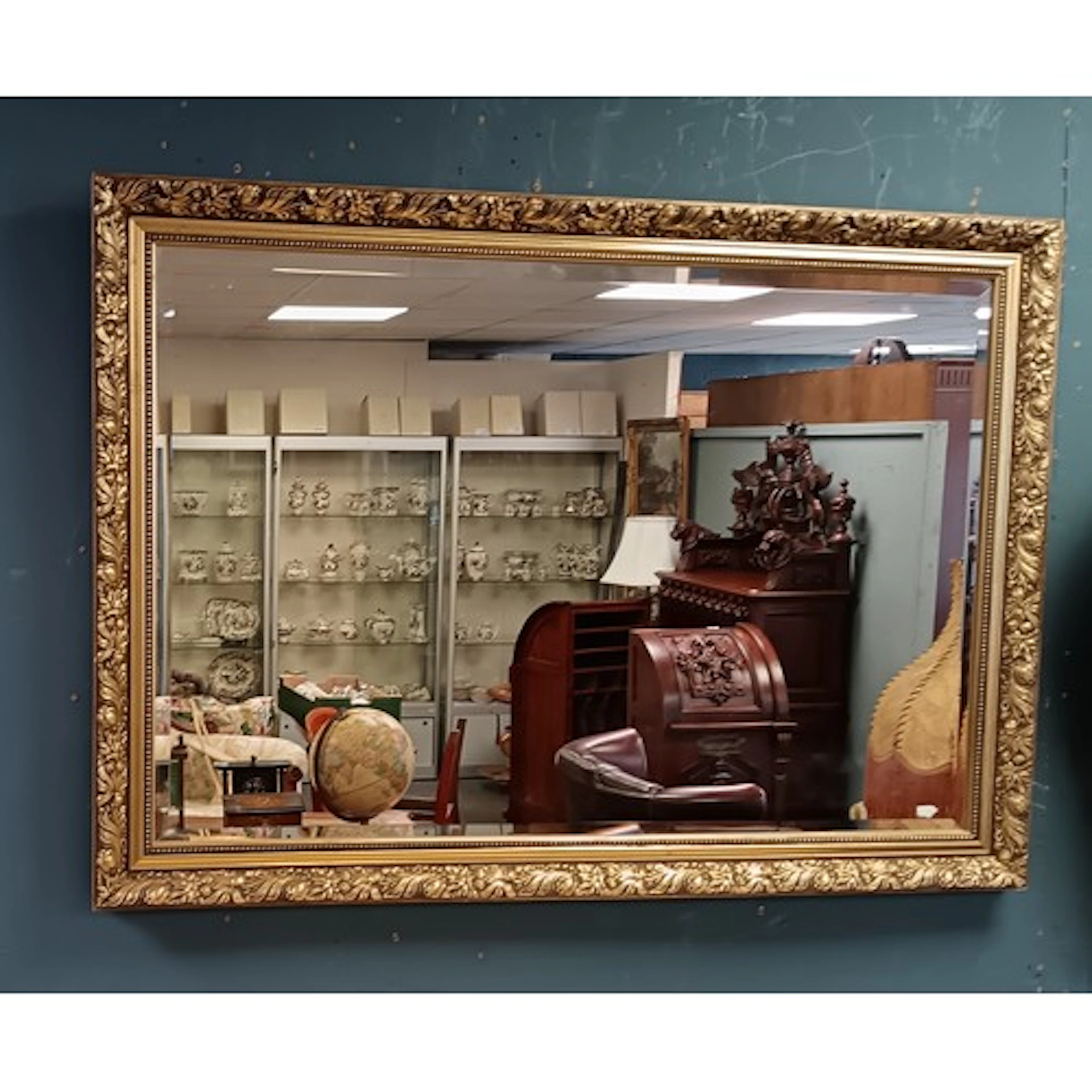 Gilt-Composition Framed Wall Mirror H:70cm x W:99cm