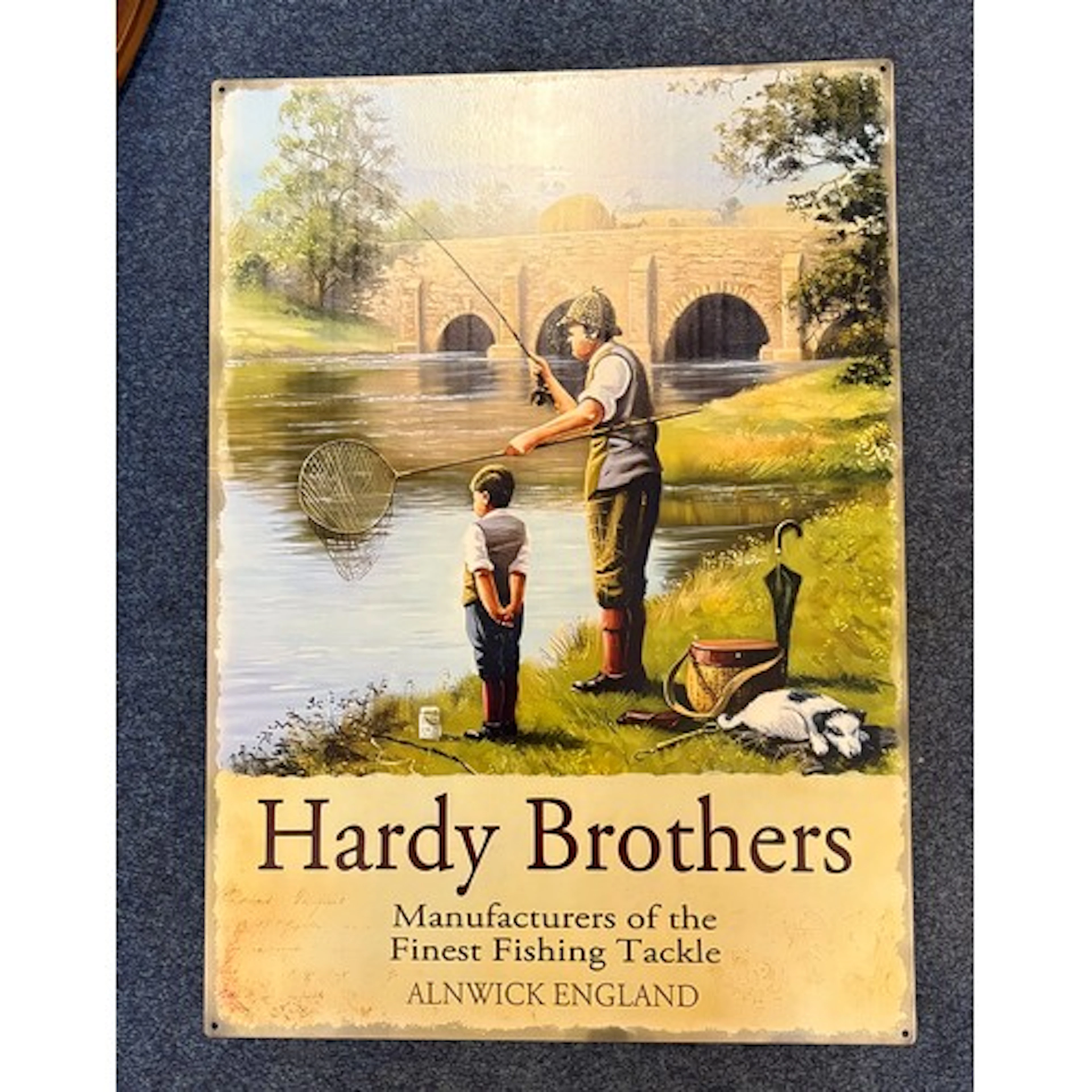 A Hardy Brothers reproduction tin plate sign 50 x 70cm