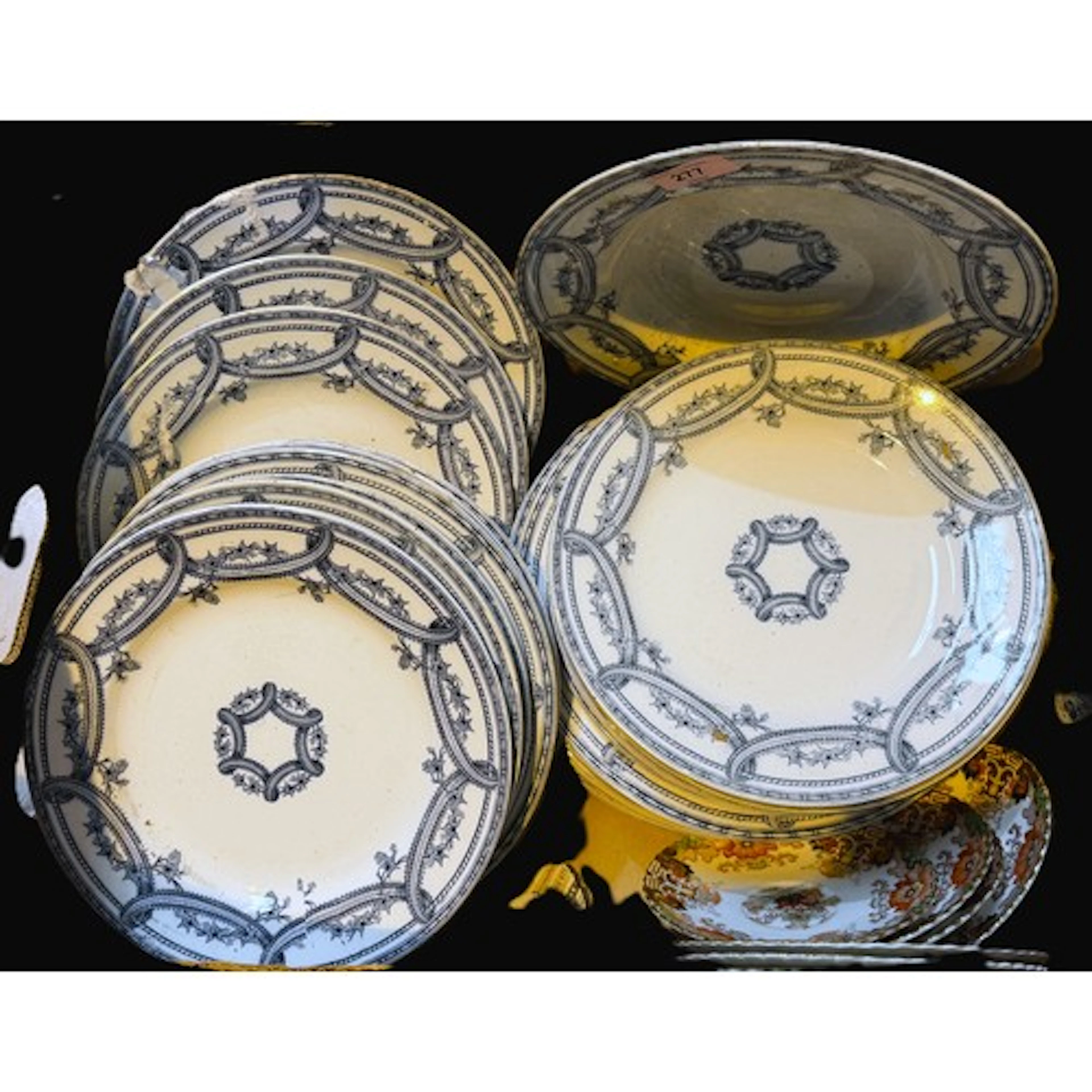 A selection of 19th century Wedgwood blue and white plates a...