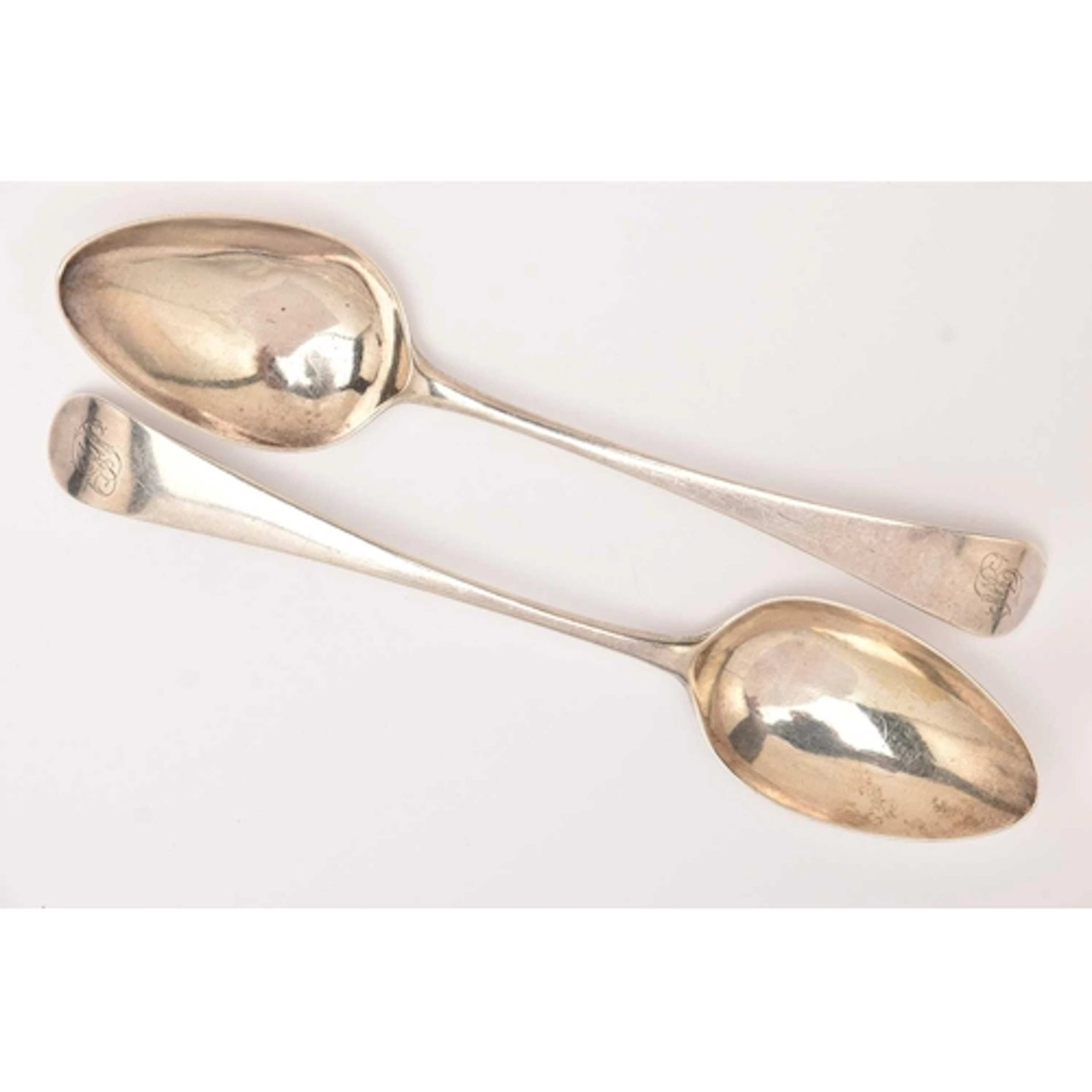 A PAIR OF GEORGE III TABLE SPOONS, hallmarked 'Richard Evans...