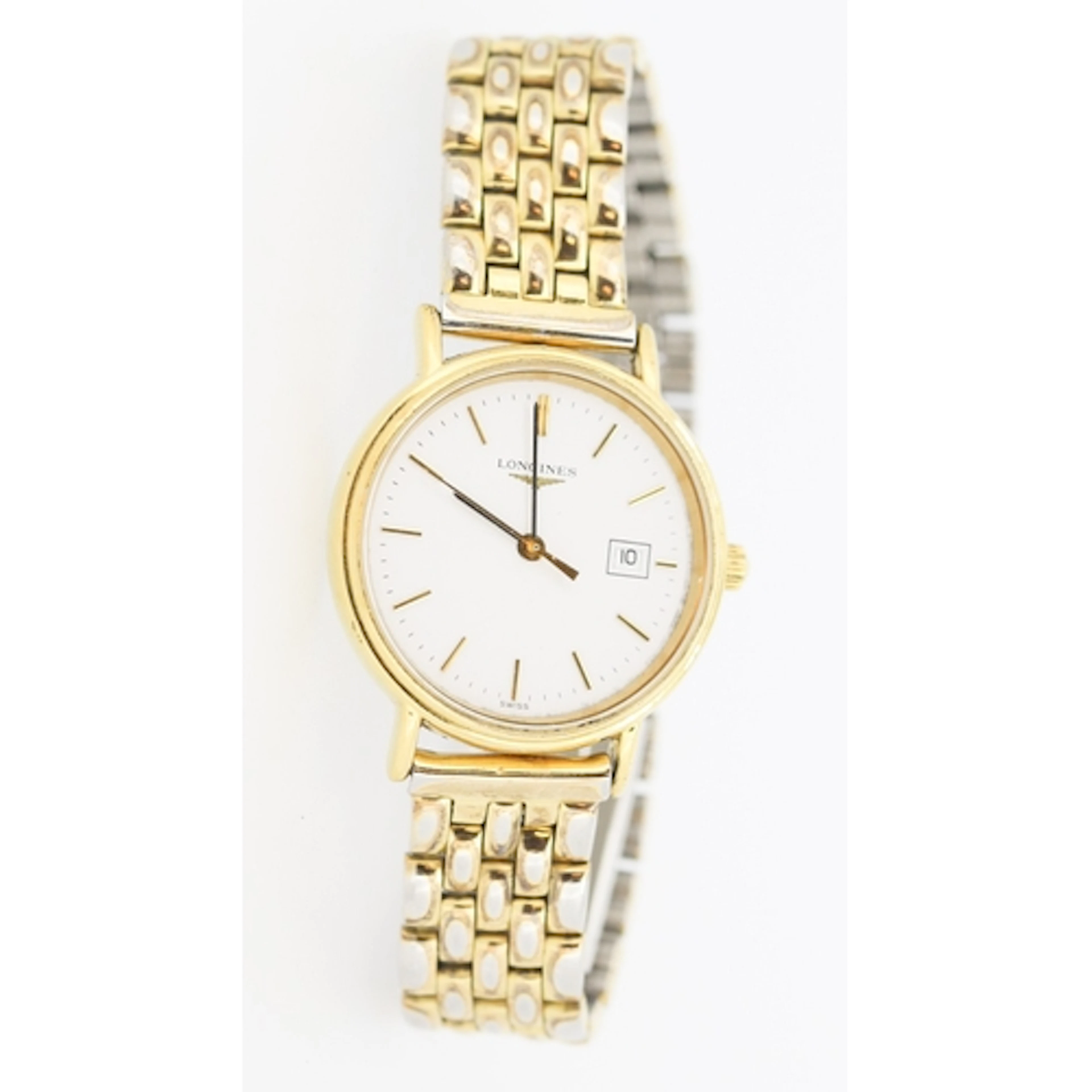 Longines Ladies Gold Tone Swiss Made Quartz Wristwatch Date ...