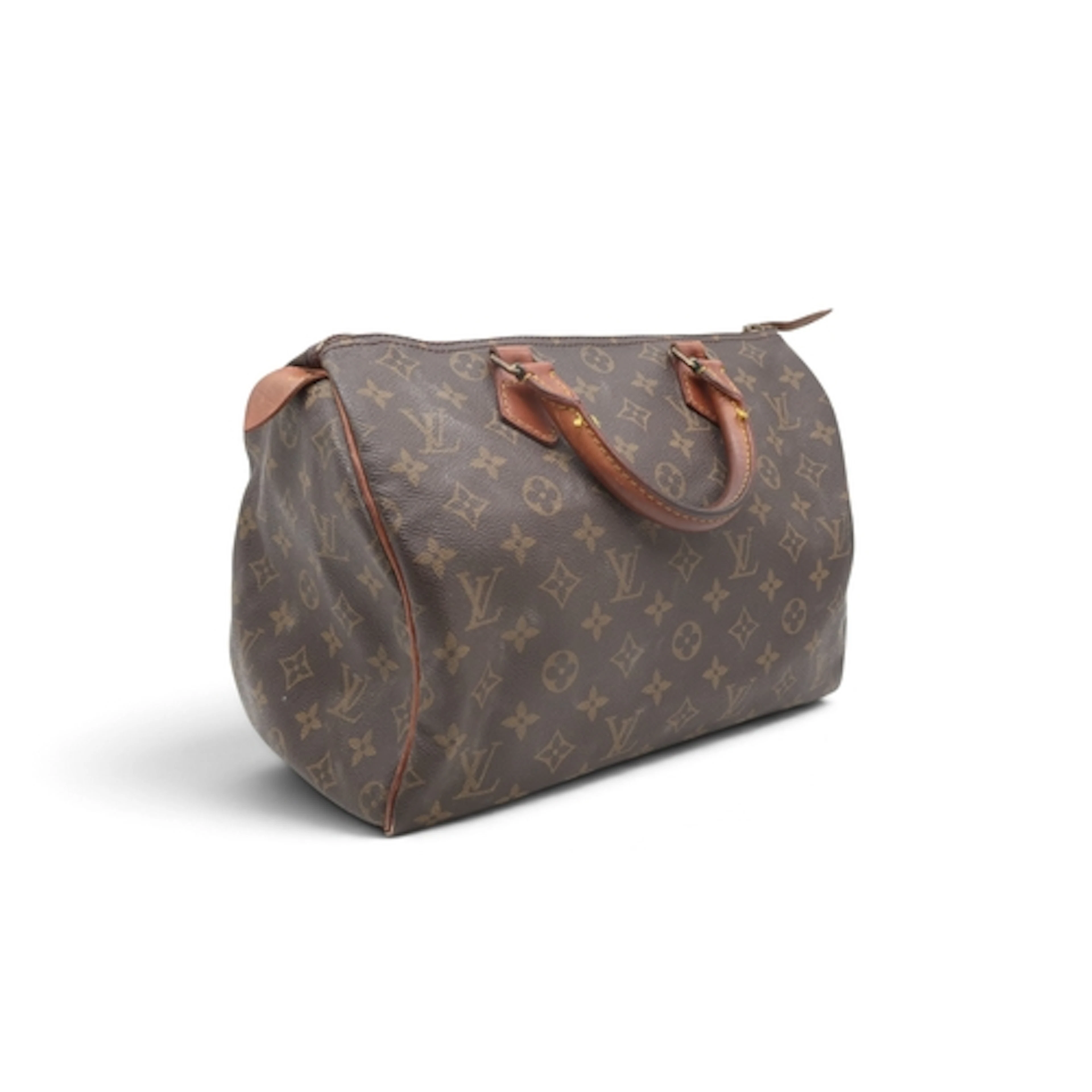 A vintage Louis Vuitton Speedy 30 handbag in monogrammed coa...