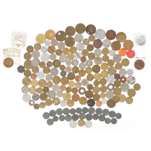 A quantity of early 20th century and later tokens and coins ...