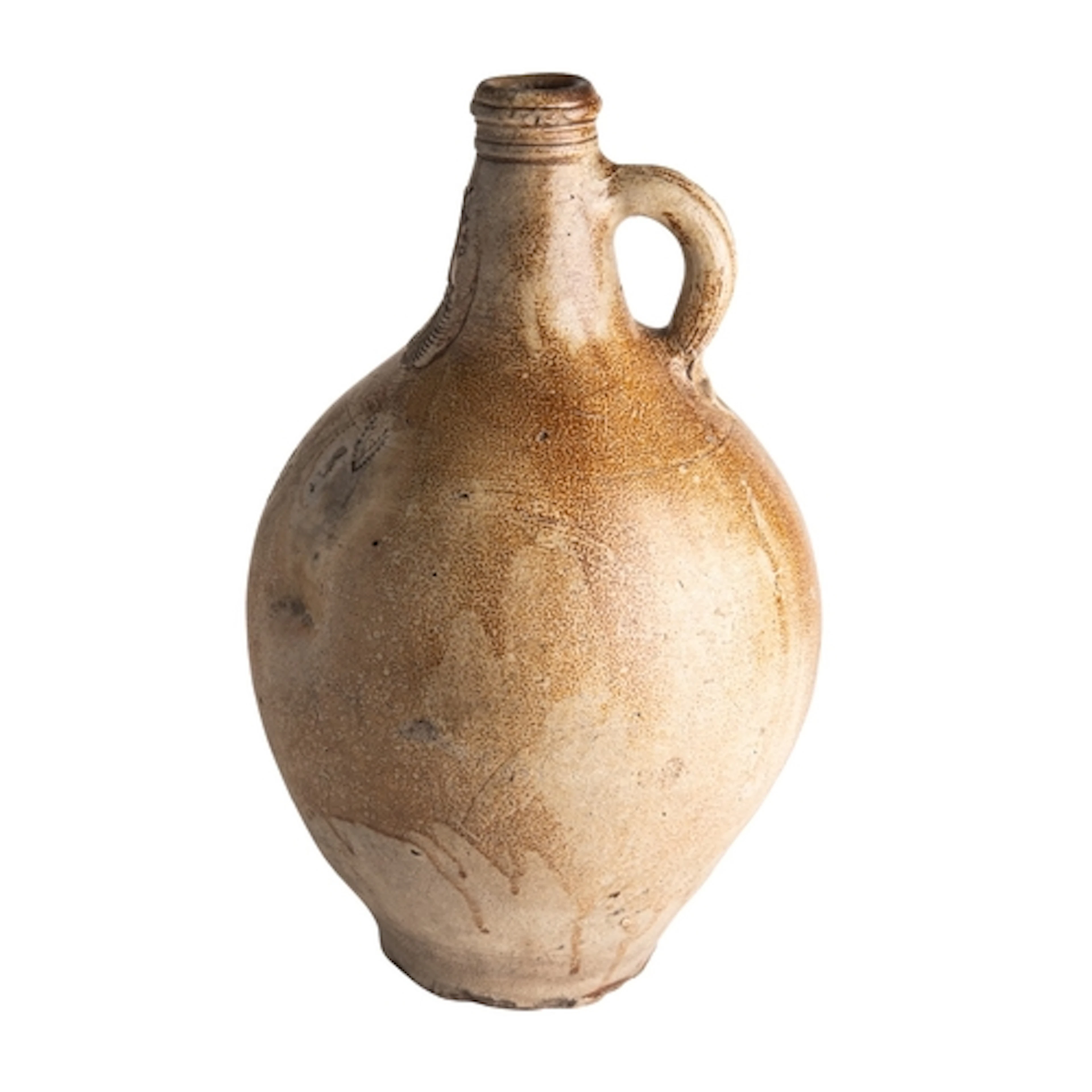 A large German salt-glazed stoneware Bellarmine jug, late 17...