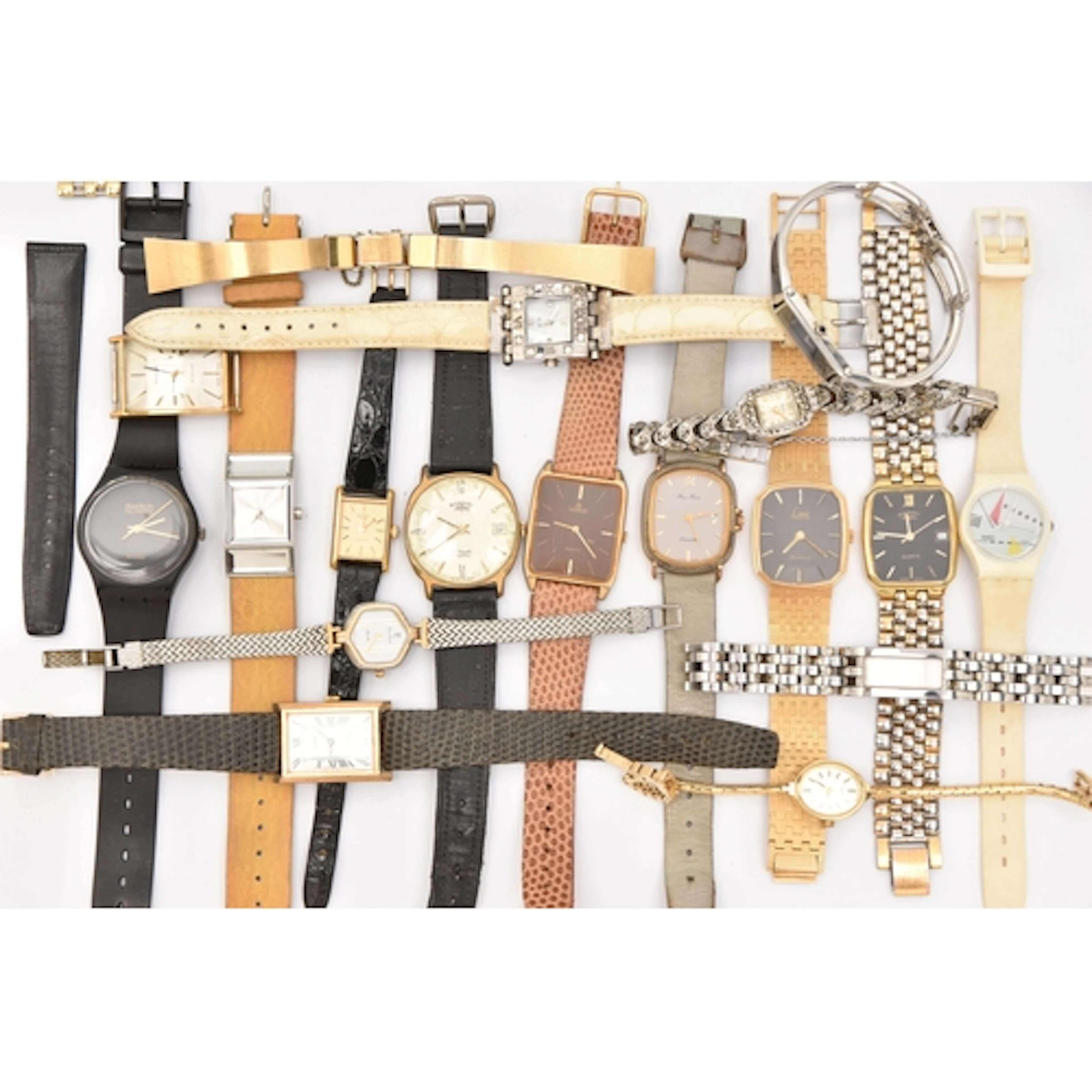 A BAG OF ASSORTED WRISTWATCHES, to include a 'Swatch Quartz'...