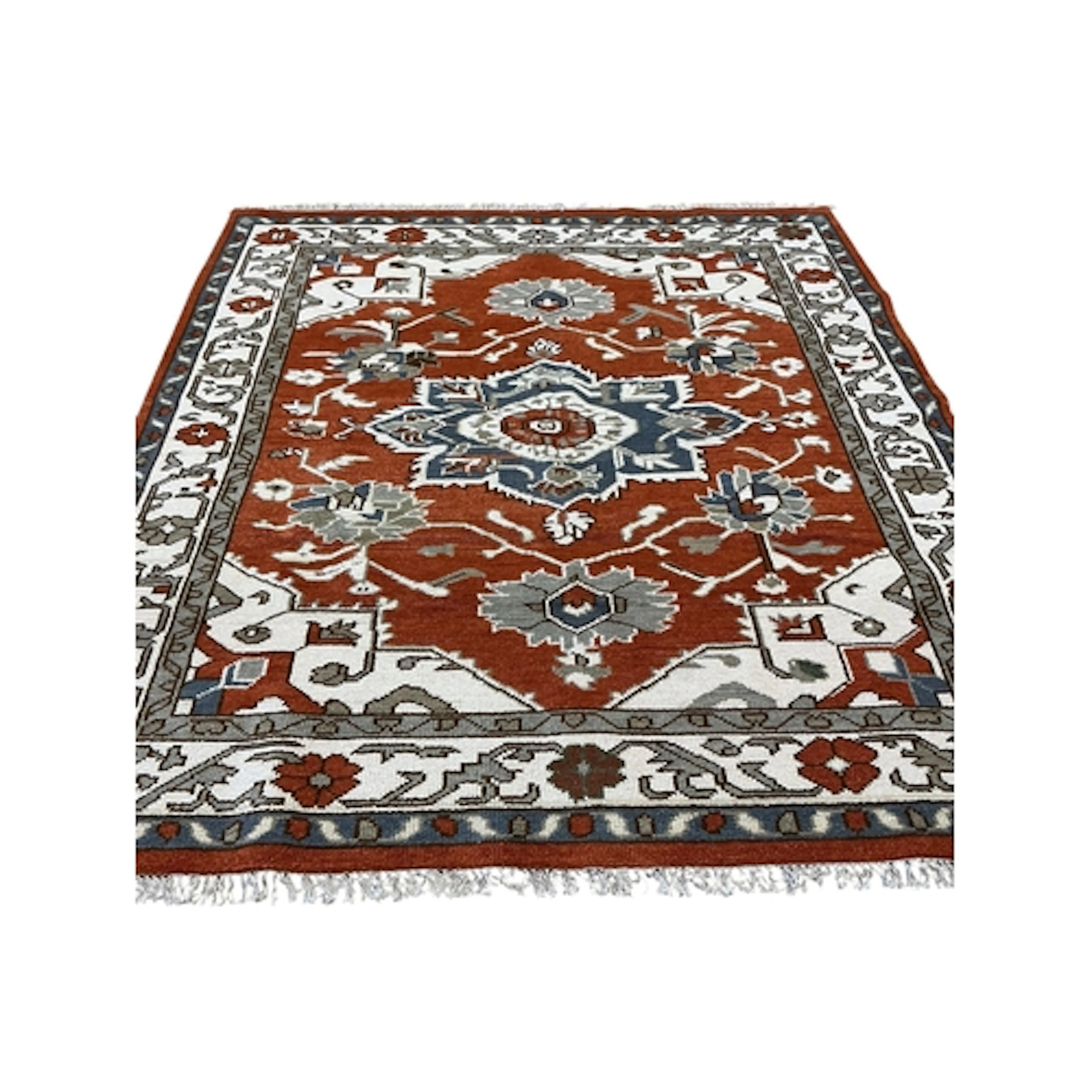A Turkish Caucasian style brick red ground carpet, 290cm x 2...