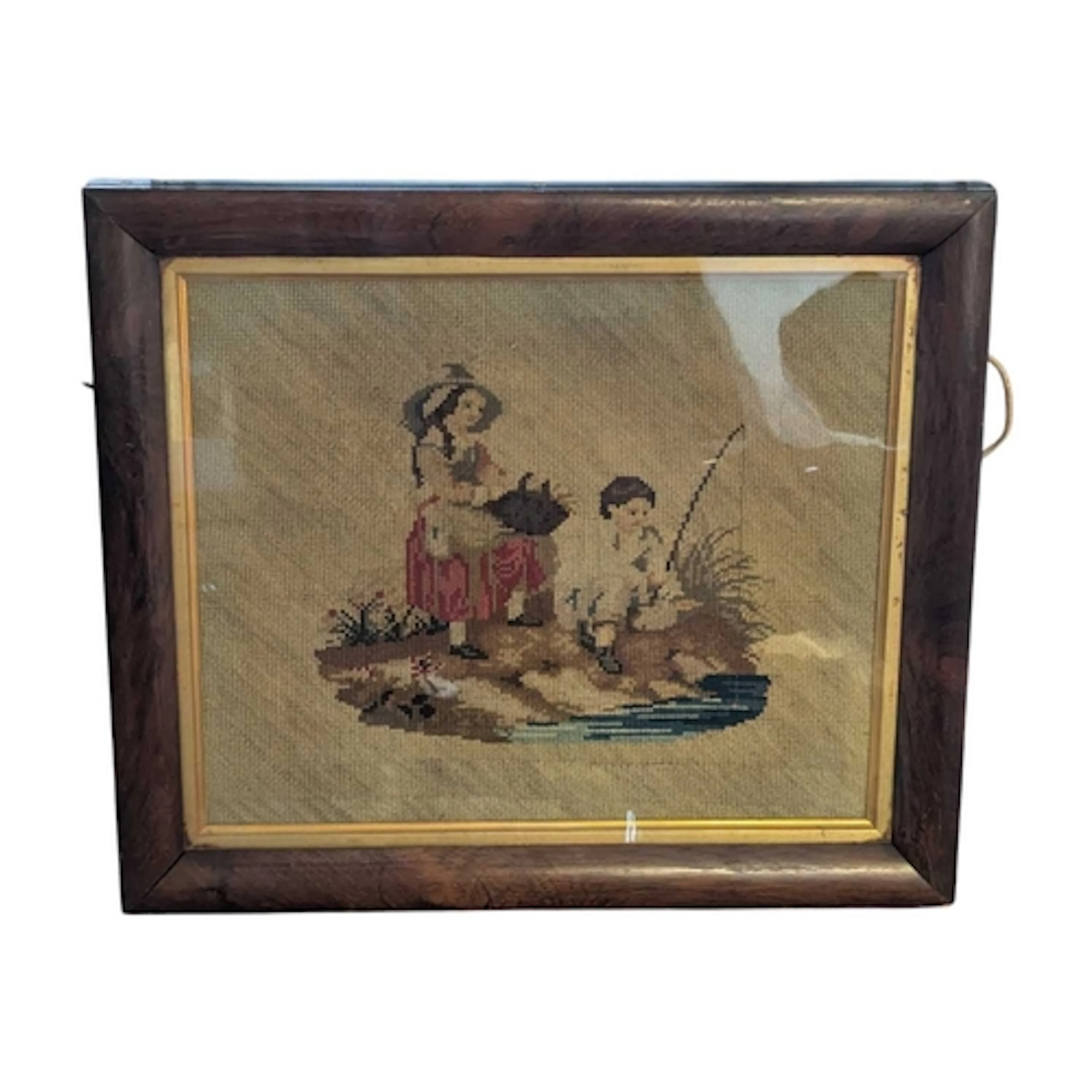 A 19th century Victorian needlepoint embroidery. The needlep...