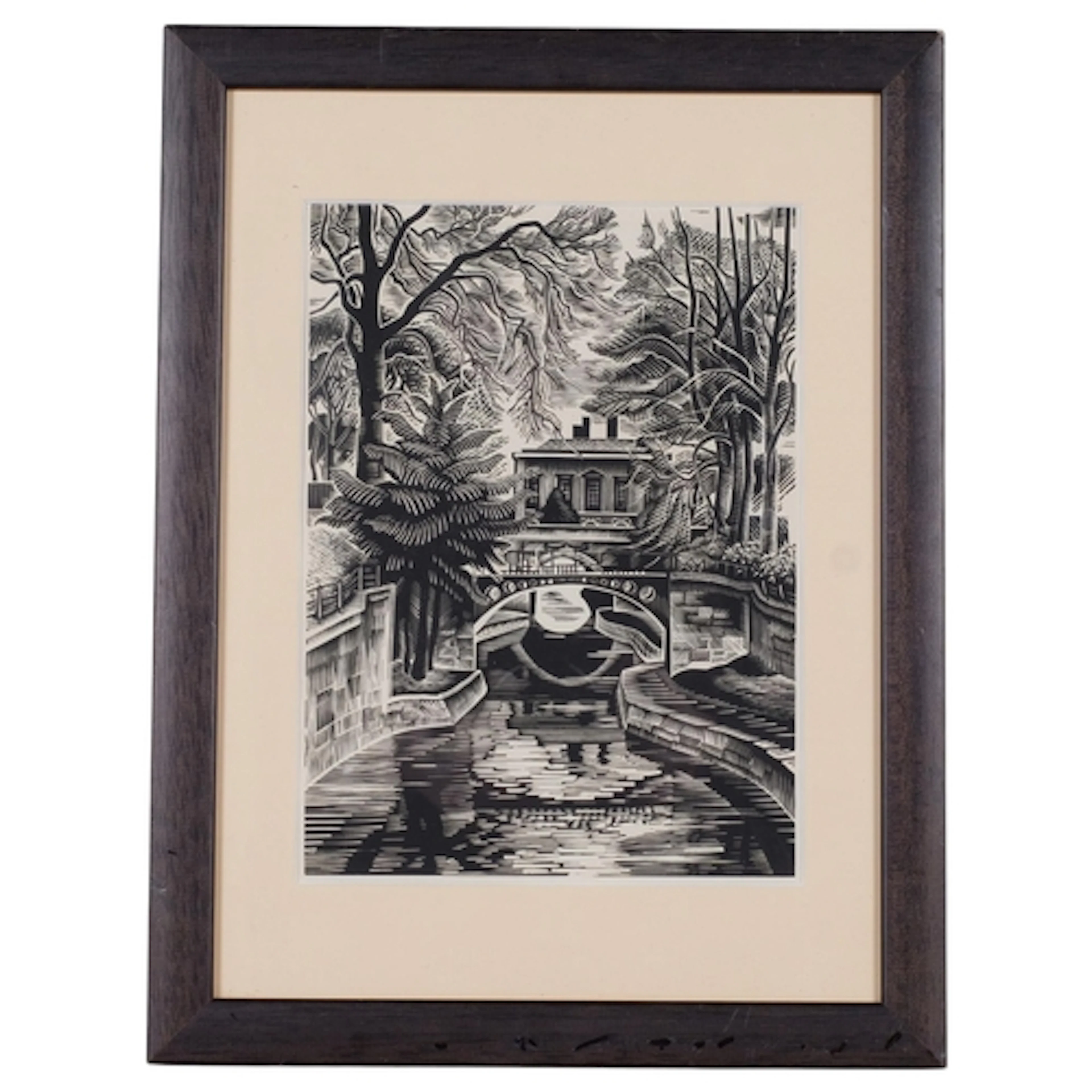 Winifred McKenzie (1905-2001), wood engraving on paper, Hous...