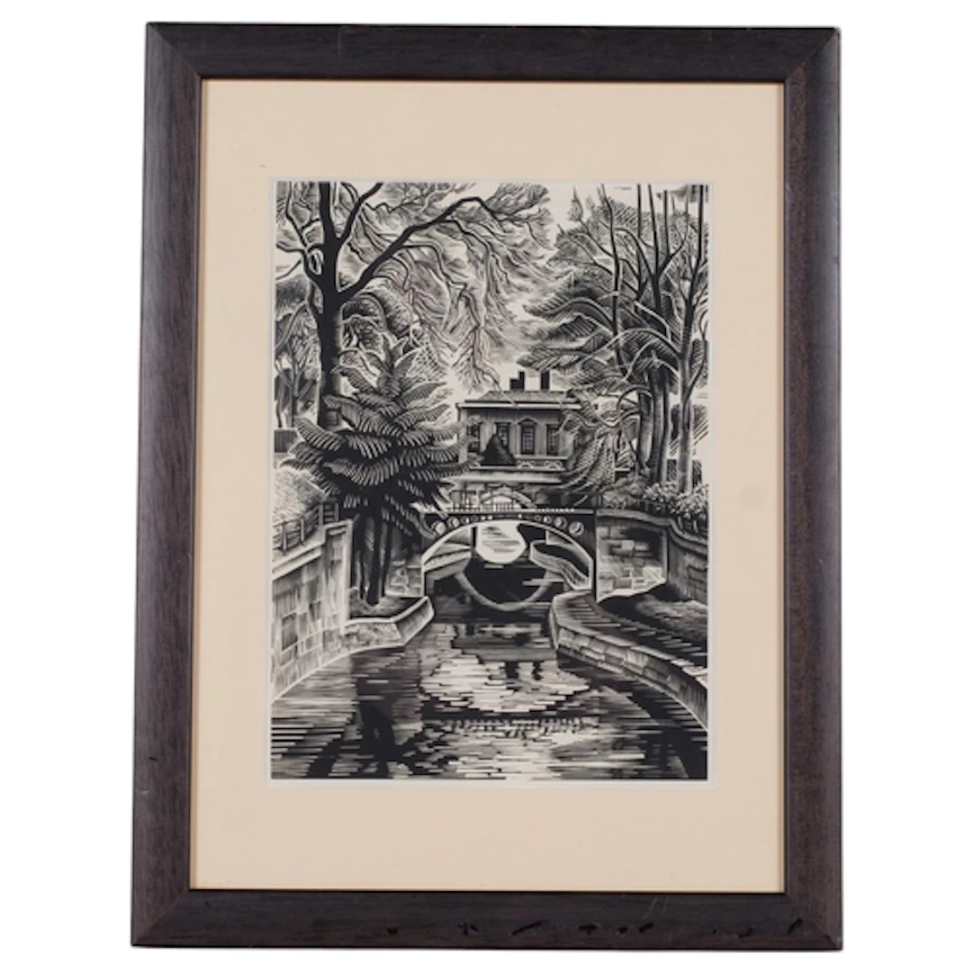 Winifred McKenzie (1905-2001), wood engraving on paper, Hous...