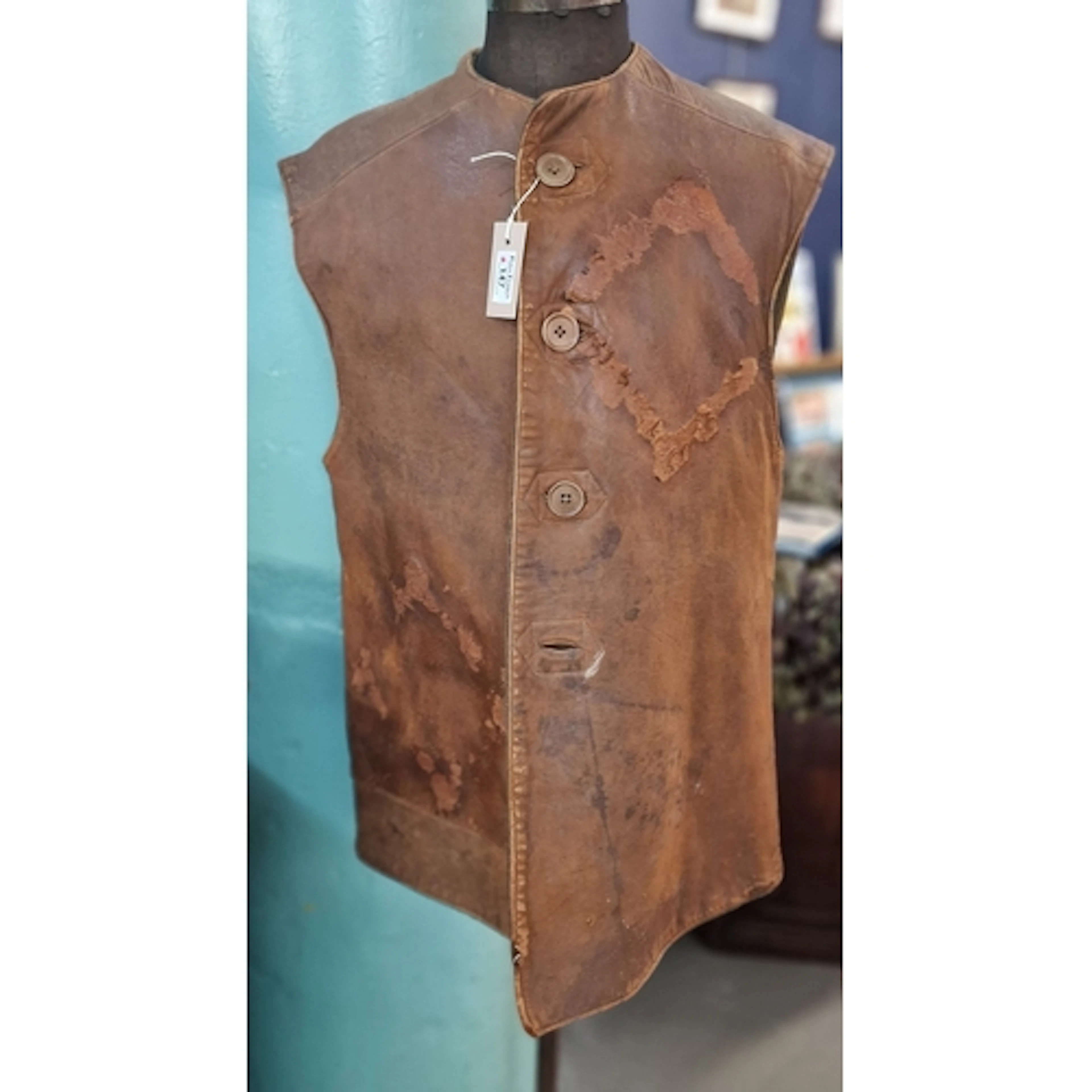 WW2 British Army No. 2 leather jerkin, in distressed conditi...