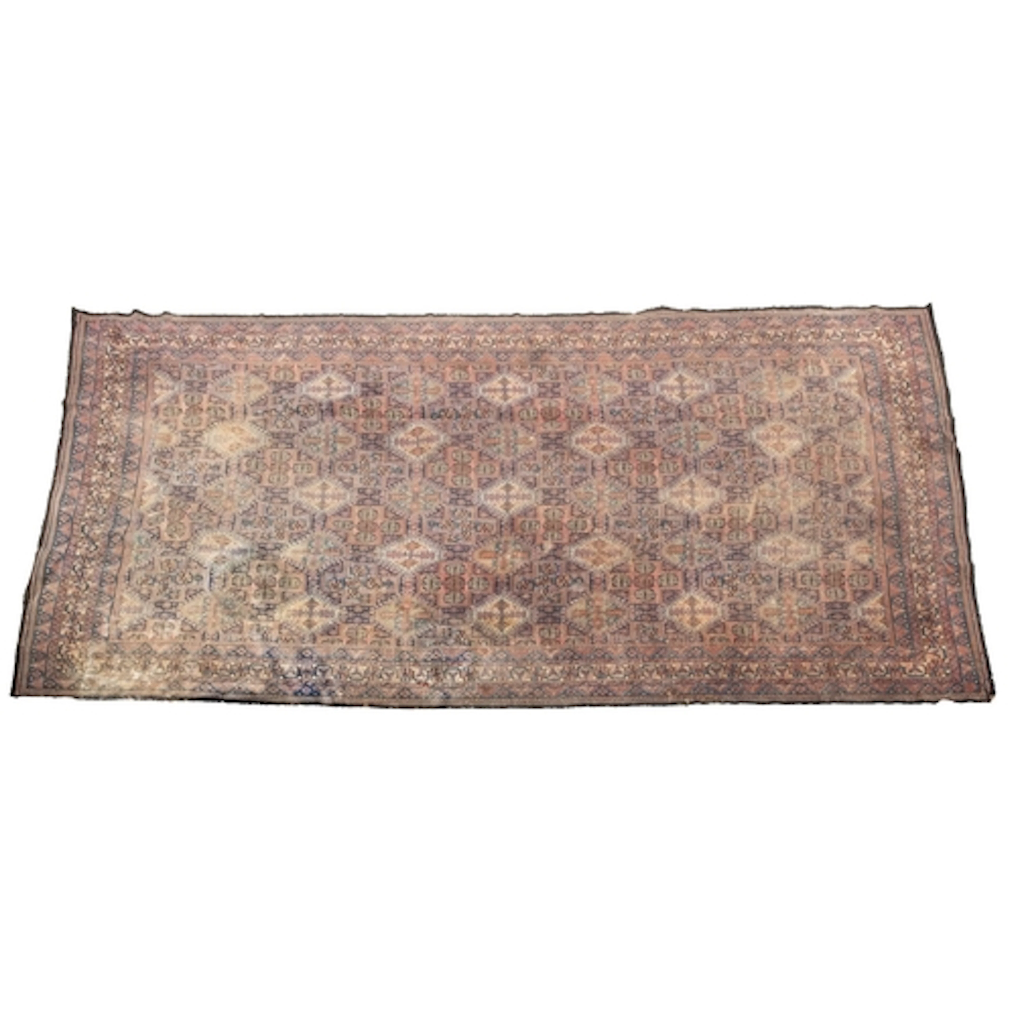 A machine made carpet of Persian design, the indigo field wi...
