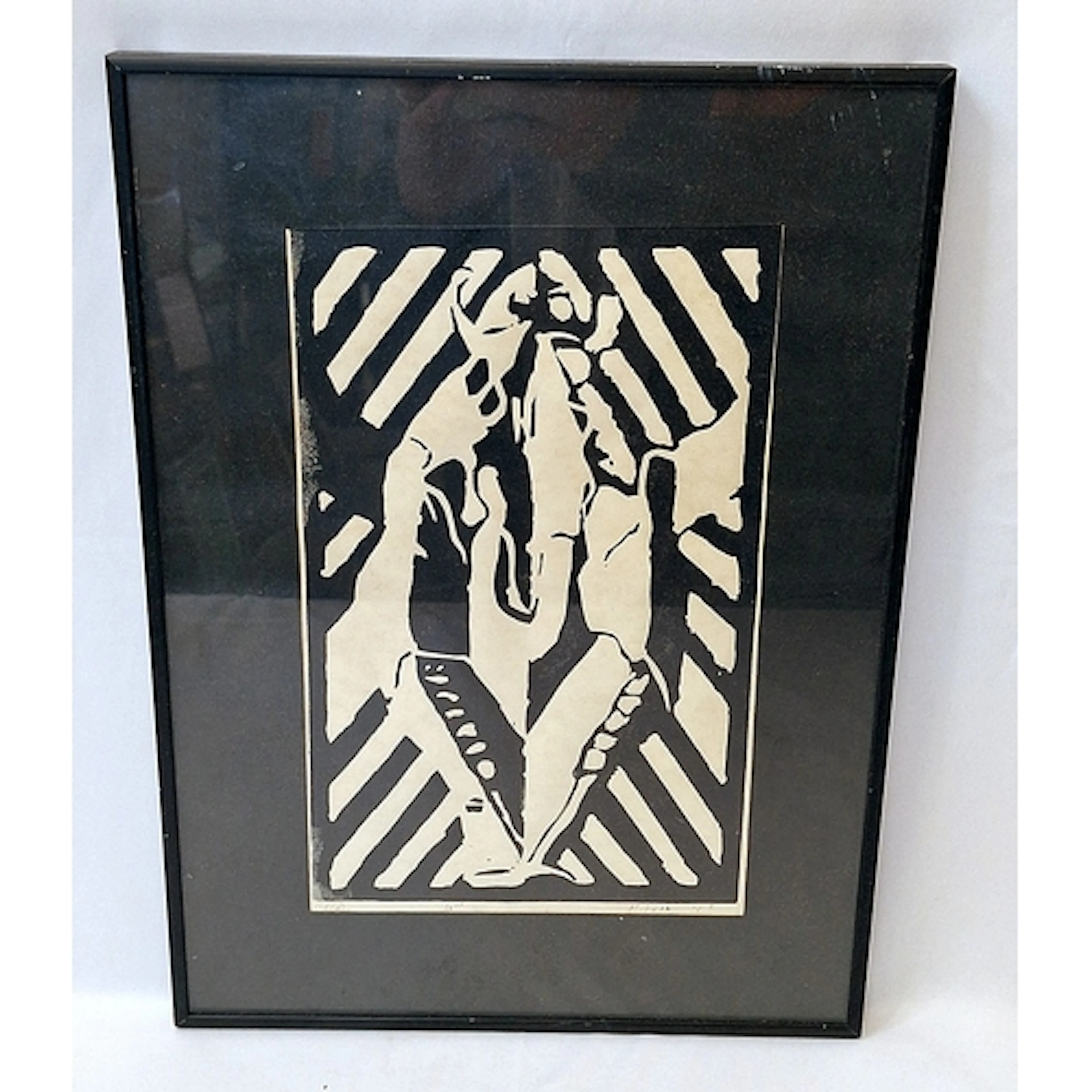 F/g Abstract Monochrome Print, indistinctly signed dated 85 ...