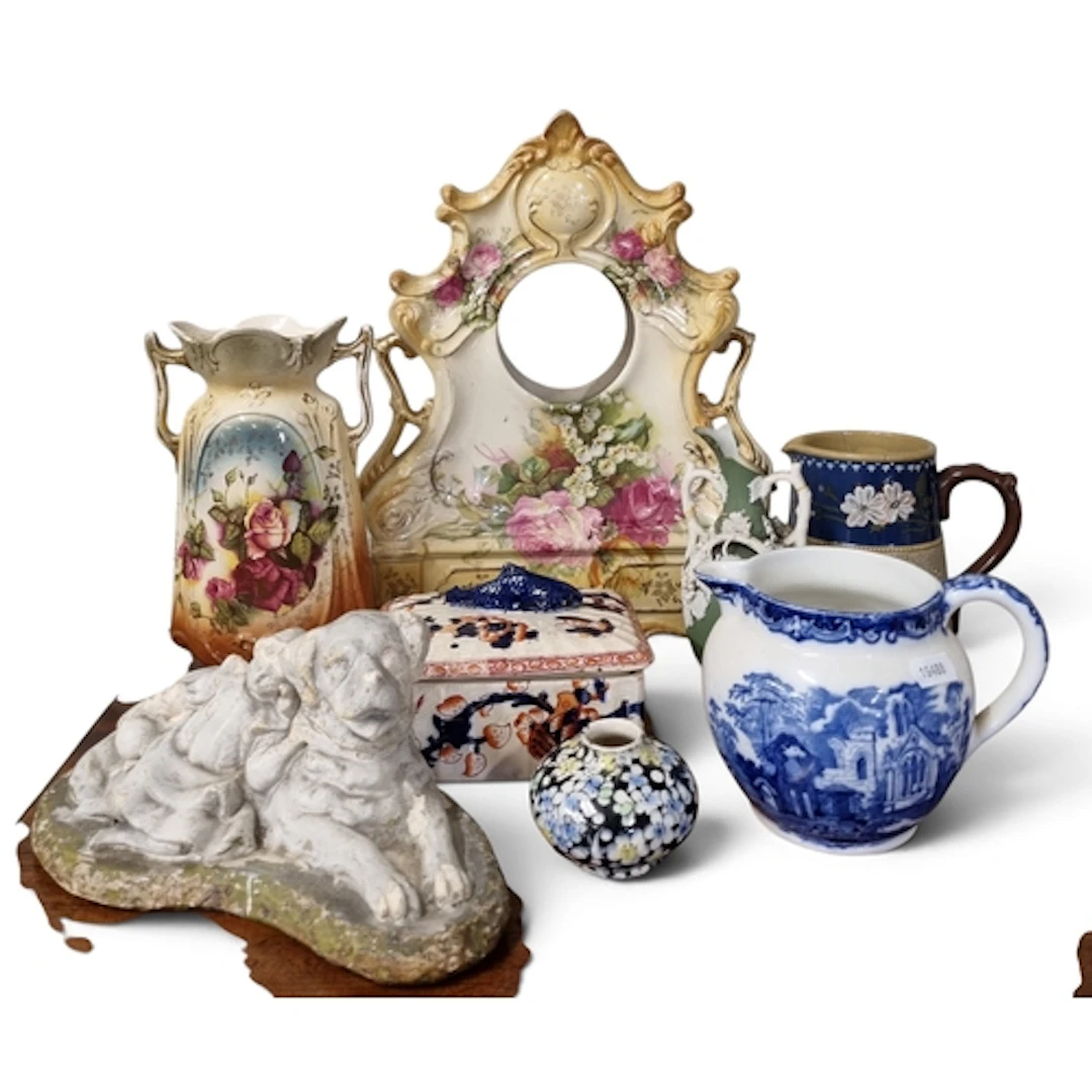 A large quantity of Delph ware in three crates.