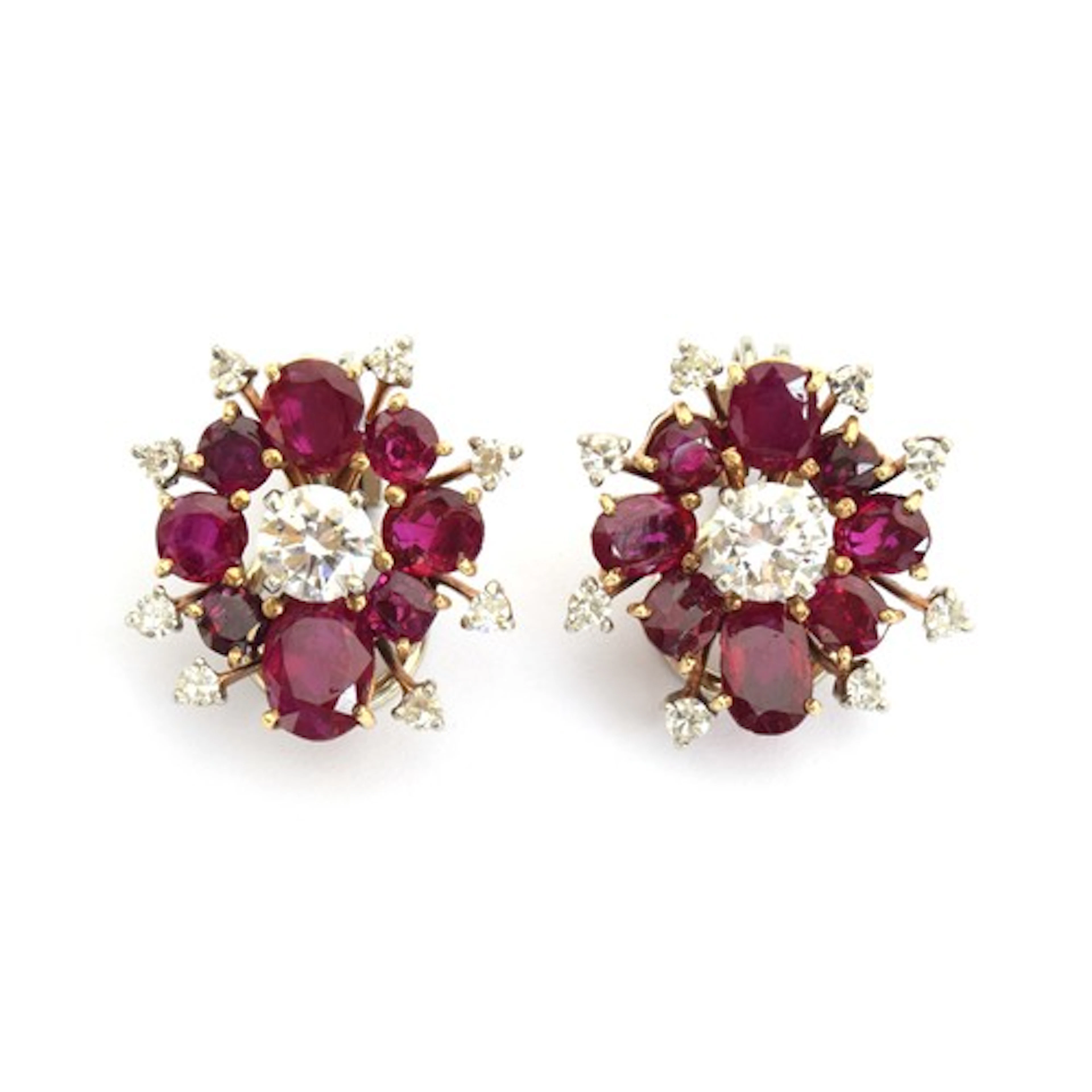 A pair of impressive mid 20th century gold, natural unheated...