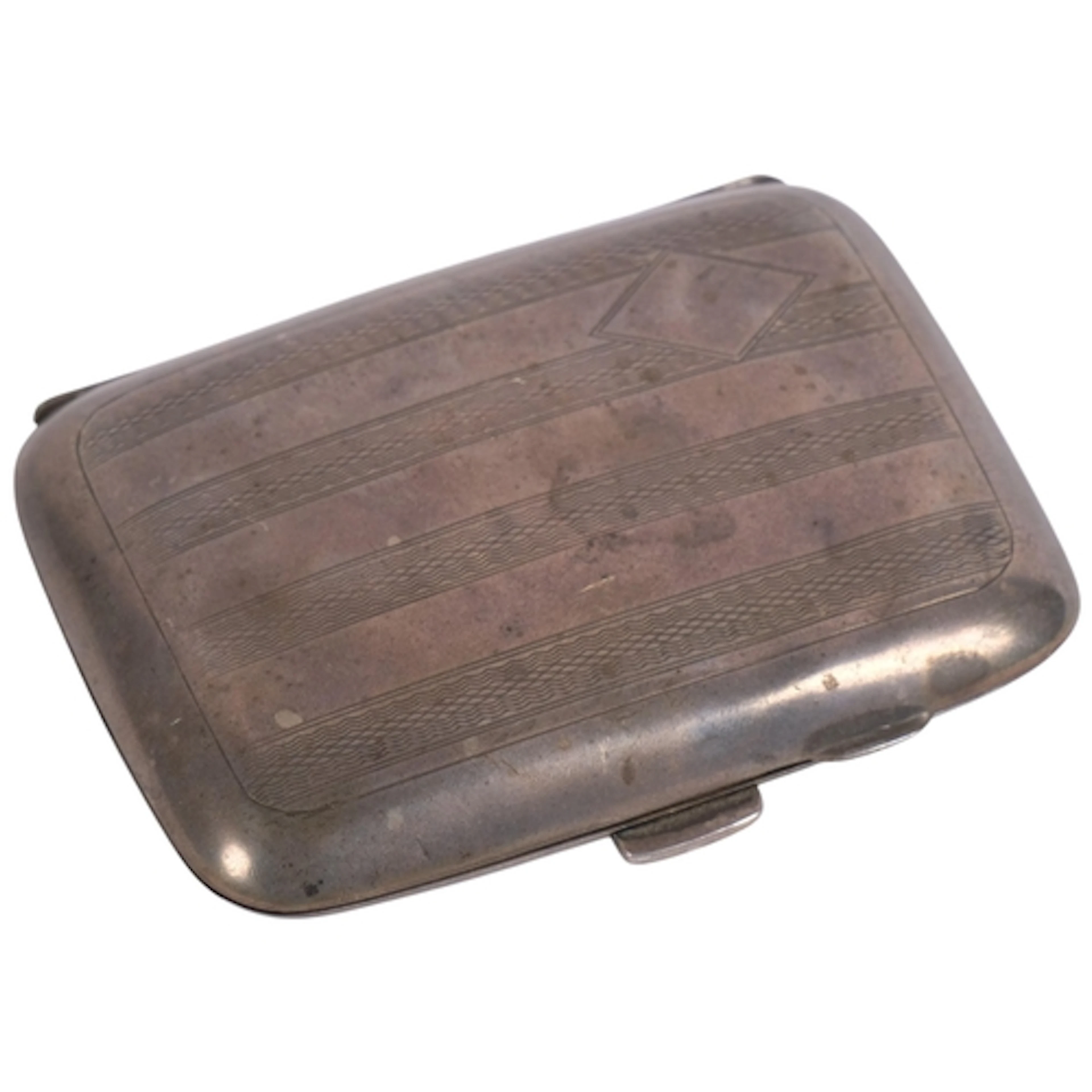 A hallmarked silver cigarette case, L8.5cm, 1.8 troy ounces