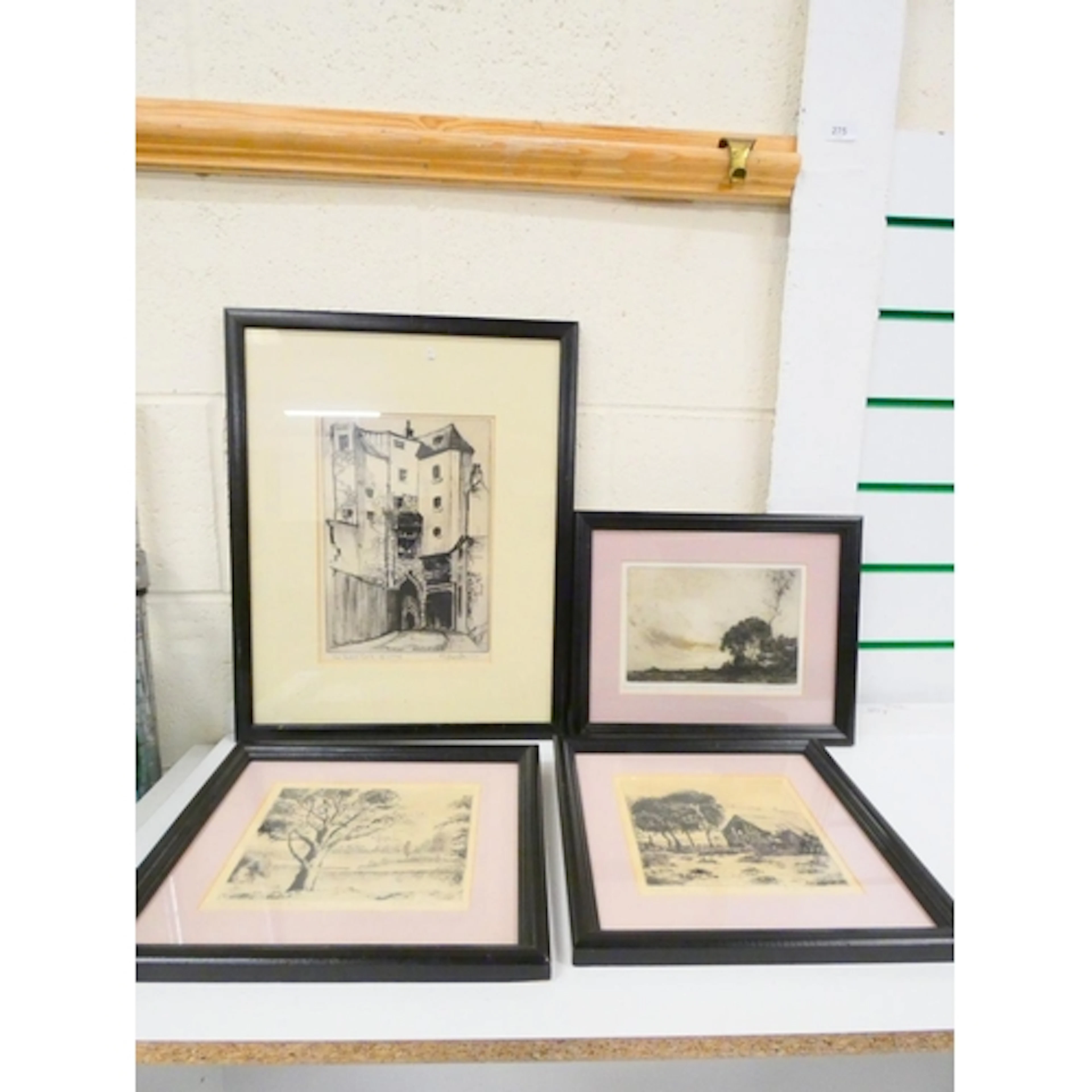 A group of pictures to include a charcoal drawing of The Bla...