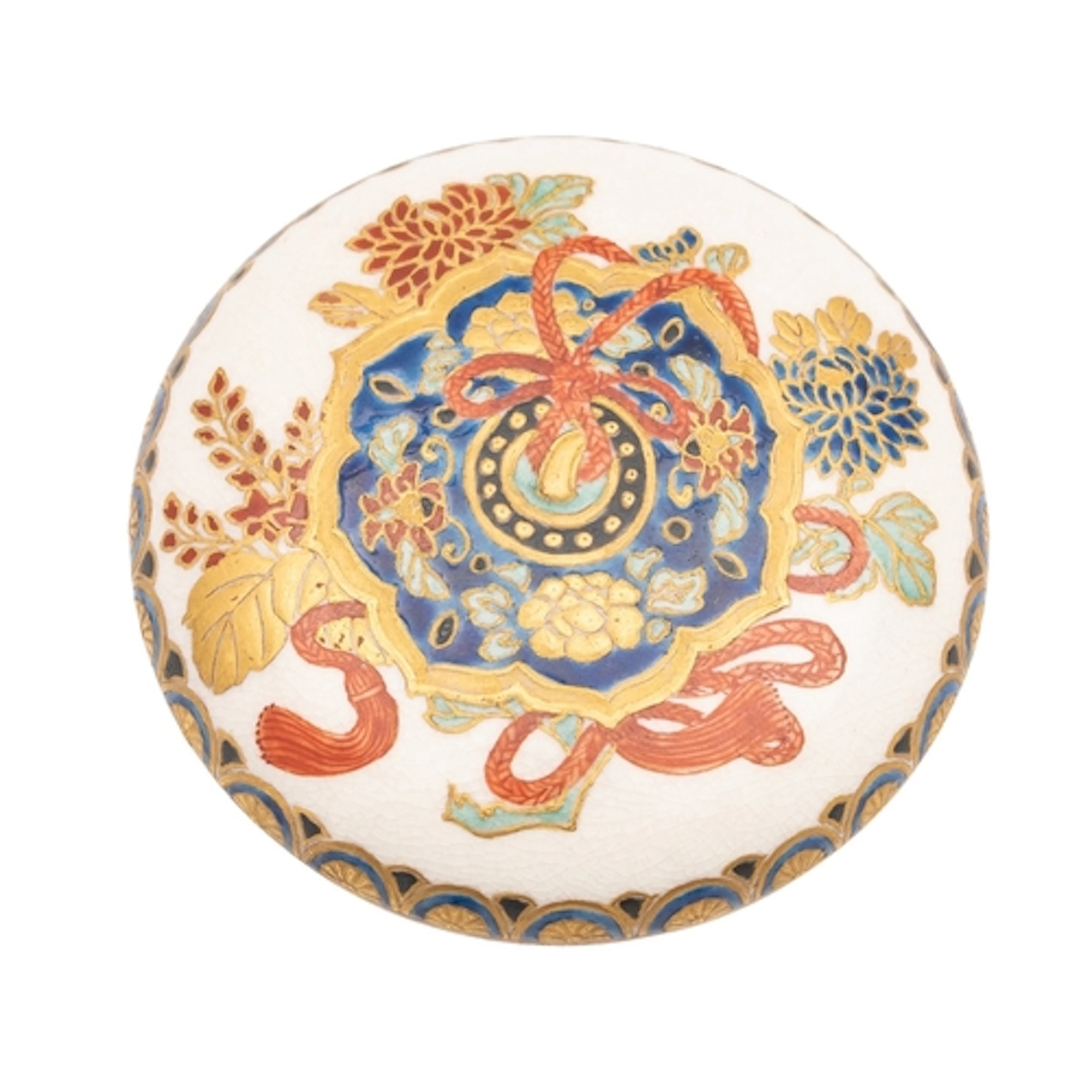 A Japanese Satsuma box and cover [Kogo] signed with seal and...