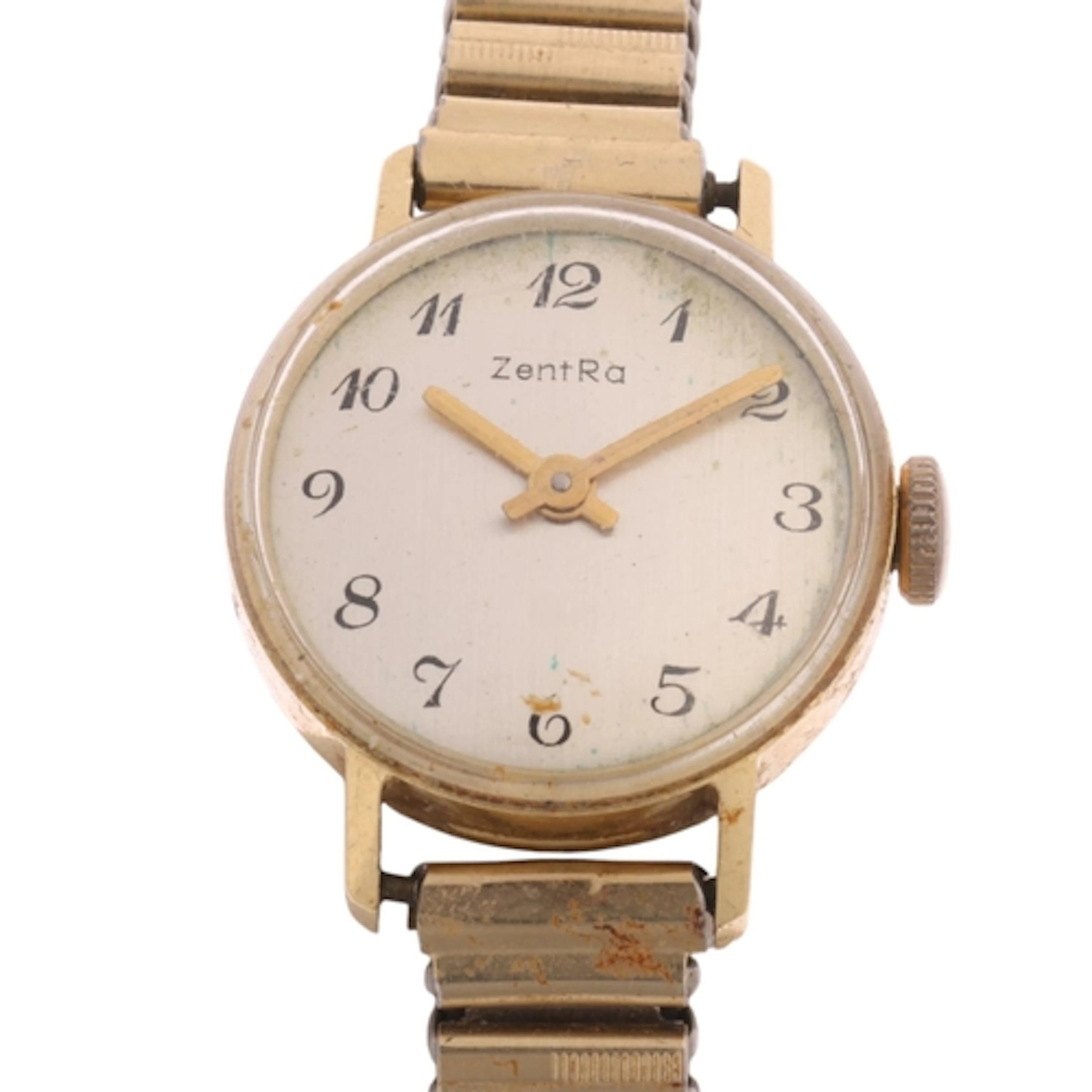 ZENTRA - a lady's Vintage 14ct gold mechanical wristwatch, s...
