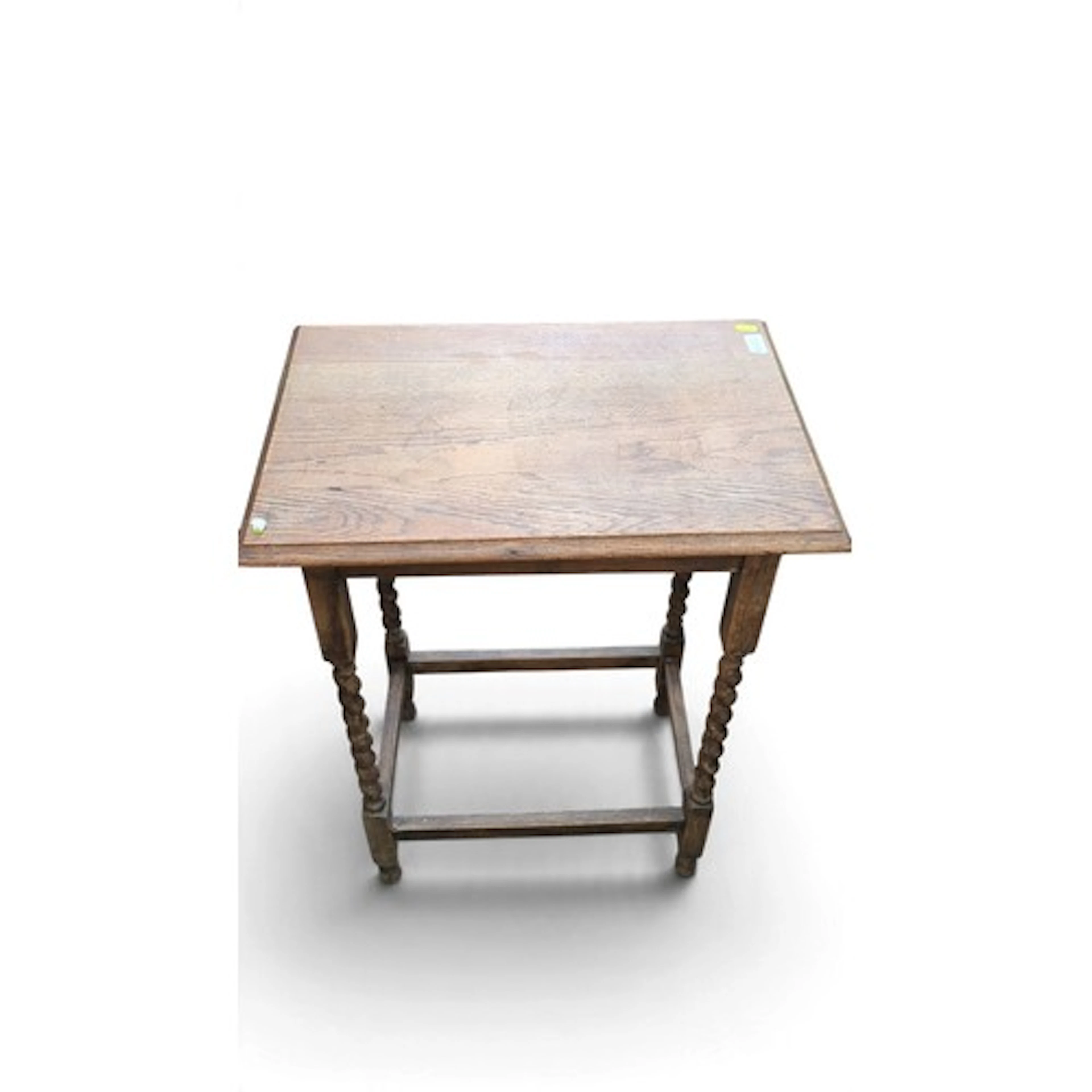 Oak occasional table with a rectangular top above a plain fr...