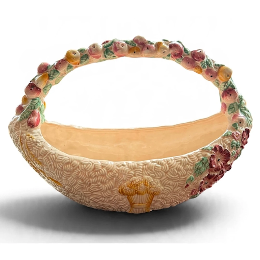 A CLARICE CLIFF FRUIT BASKET 31cm x 23cm ...