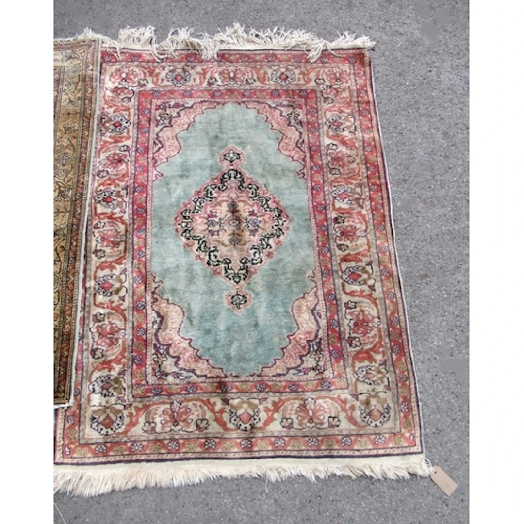 Indo-Persian cotton rug, with floral and bird decoration, 11...