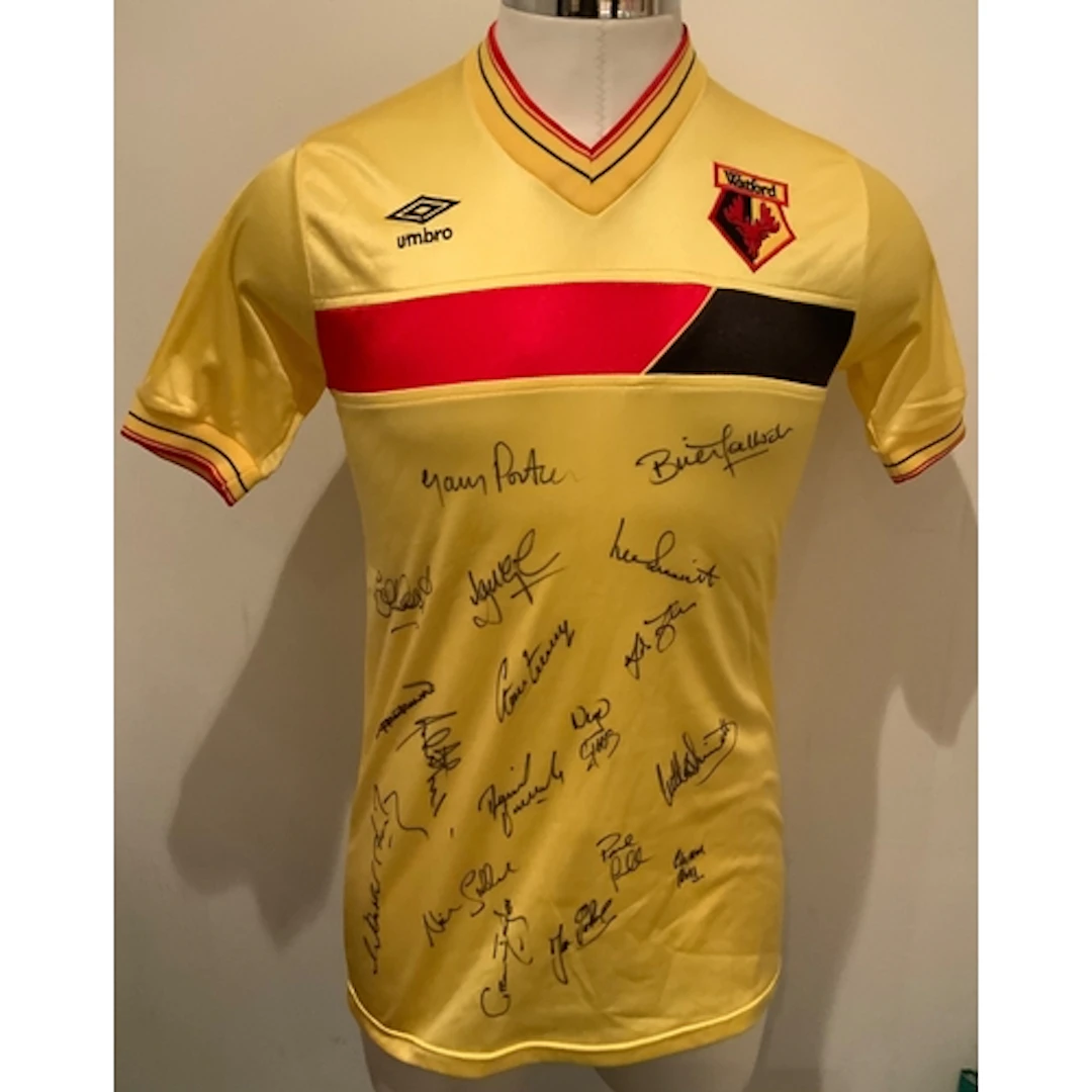 Watford 1985 - 1986 Fully Signed Match Worn Football Shirt: ...