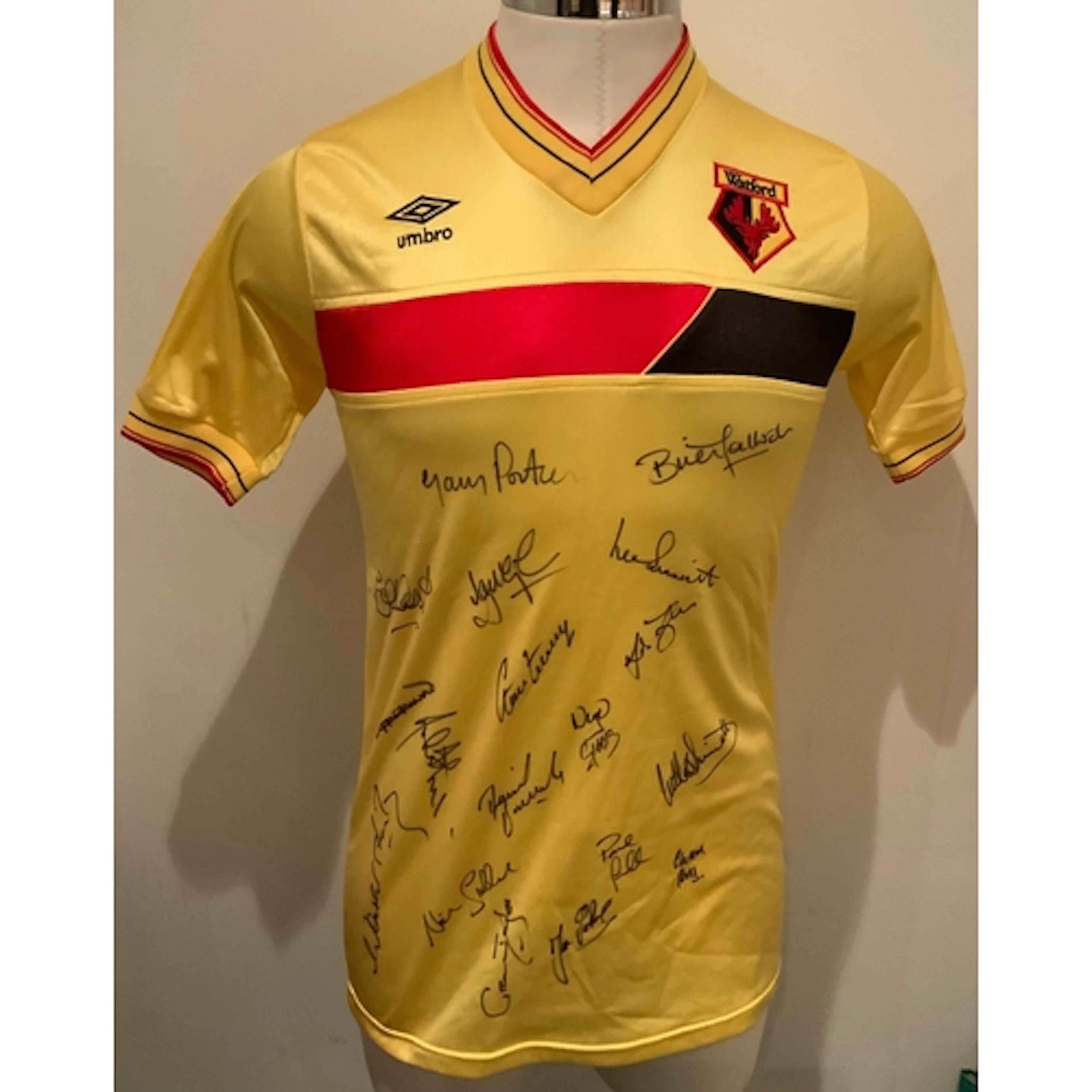 Watford 1985 - 1986 Fully Signed Match Worn Football Shirt: ...