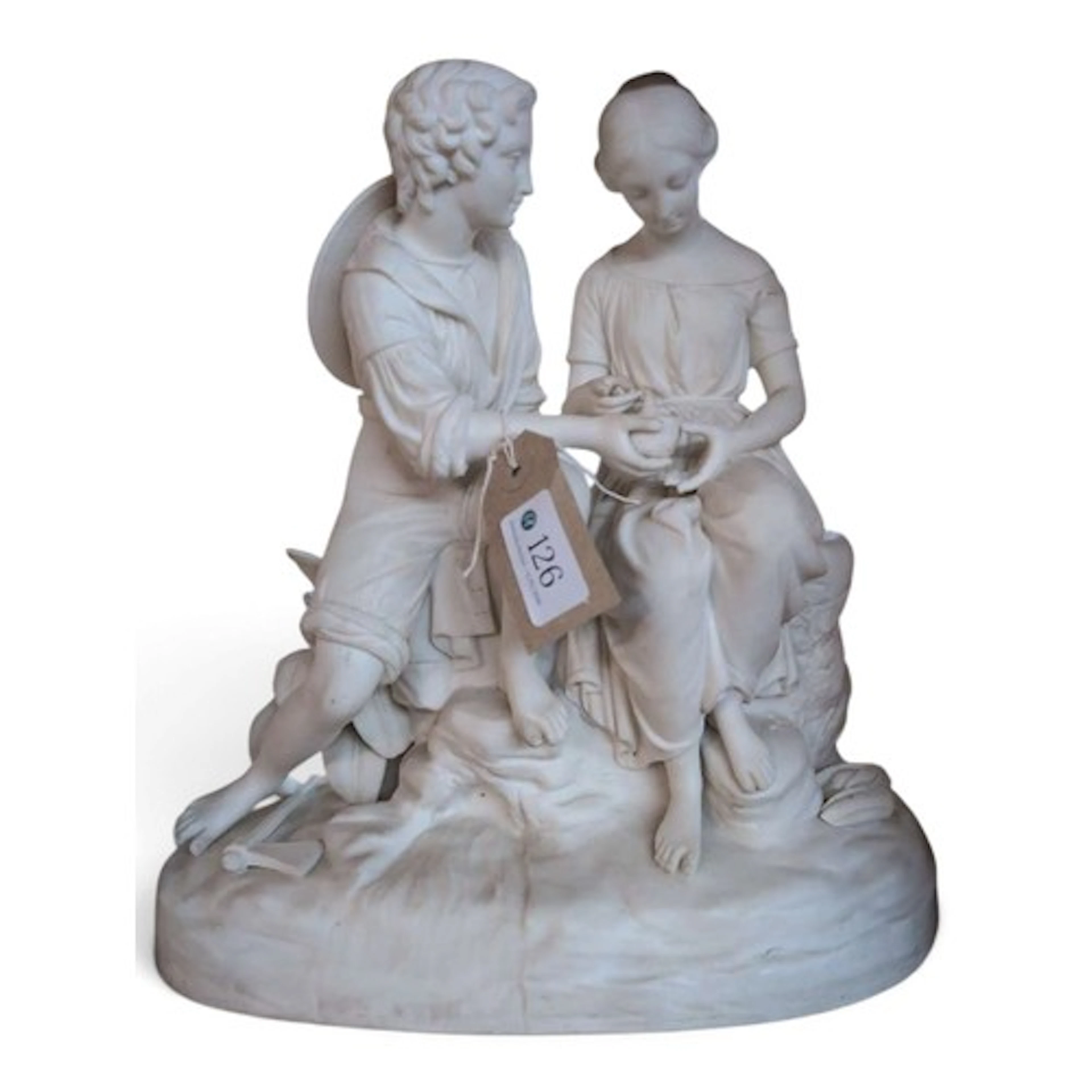 Copeland-style parian ware depicting Paul and Virginia.